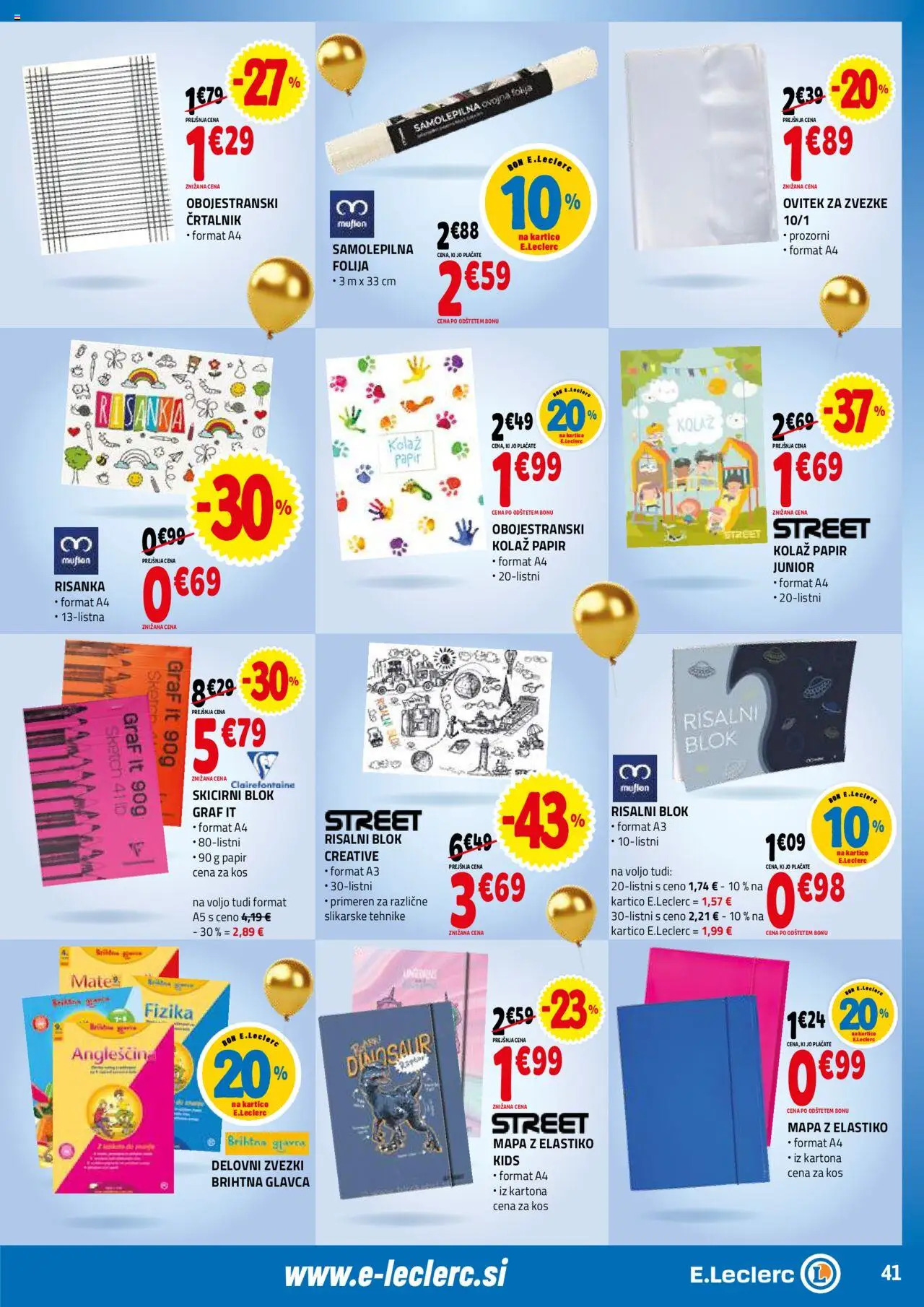 E.leclerc katalog │ velja od 18.06.2025 | Stran: 41 | Izdelki: Kos, Folija, Mapa, Blok