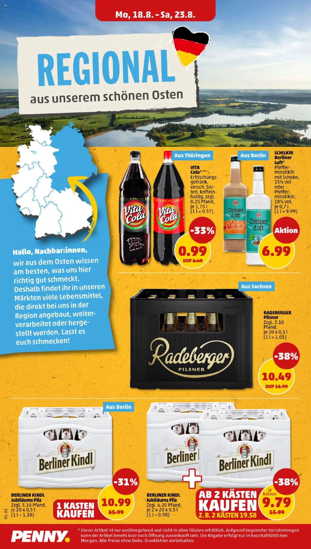 Penny Prospekt 	 - gültig ab dem 18.08.2025 | Seite: 6 | Produkte: Berliner, Cola, Pils, Pfeffer
