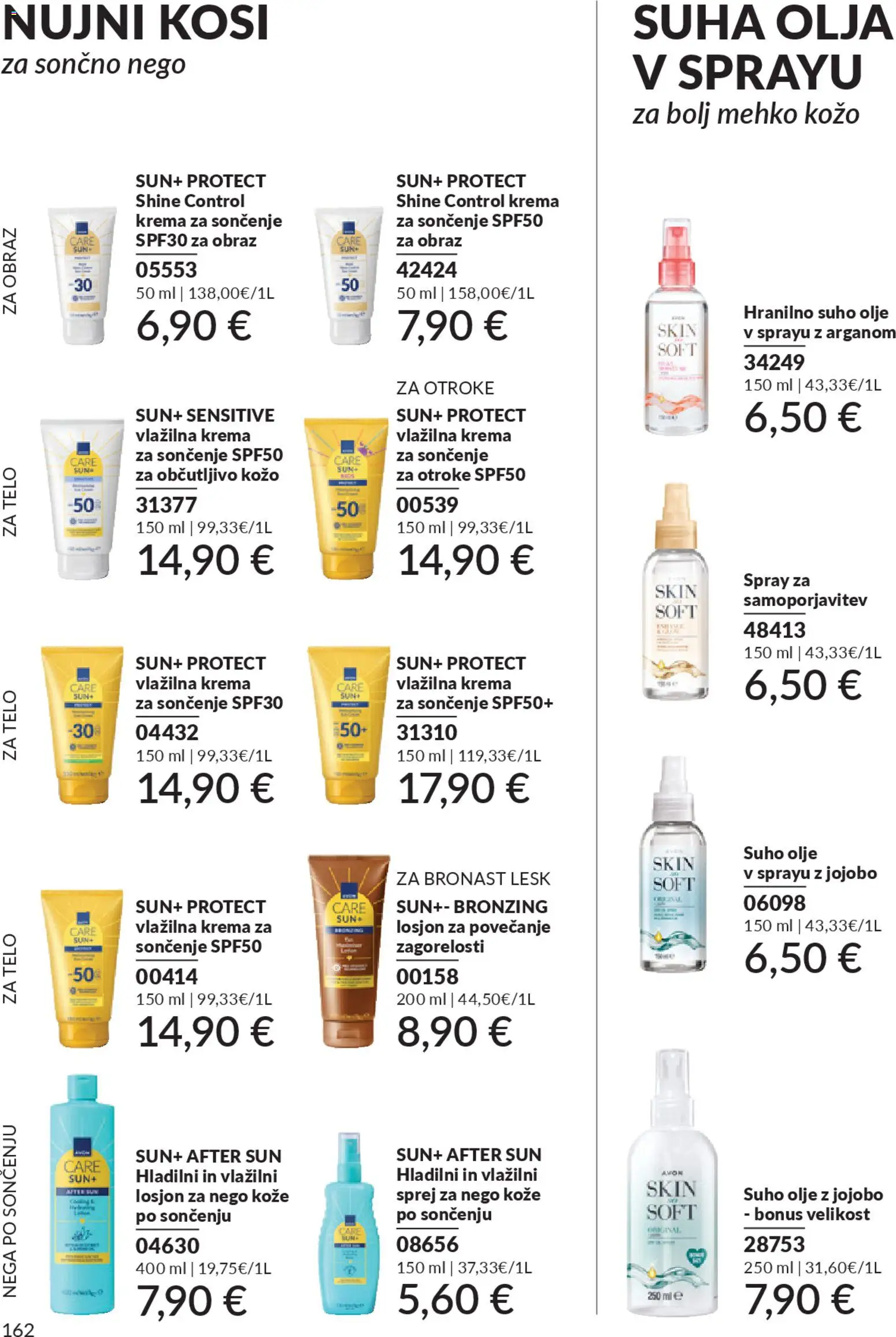 Novi Avon katalog ponudbe – veljaven od 29.12.2025 | Stran: 162 | Izdelki: Krema, Krema za soncenje, Olje