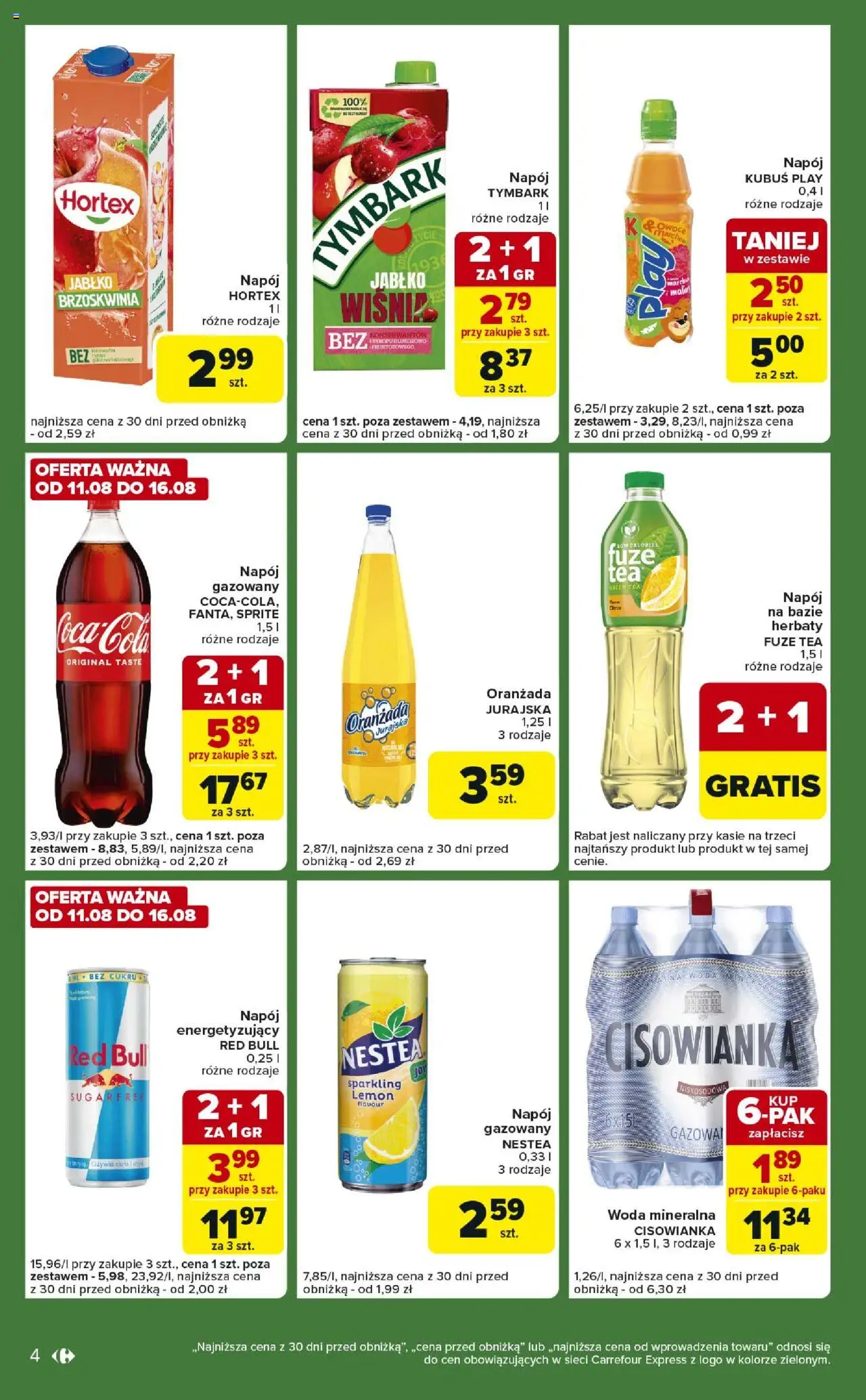 Carrefour Gazetka - Express II od 12.08.2025 | Strona: 4 | Produkty: Red bull, Sprite, Woda, Owoce