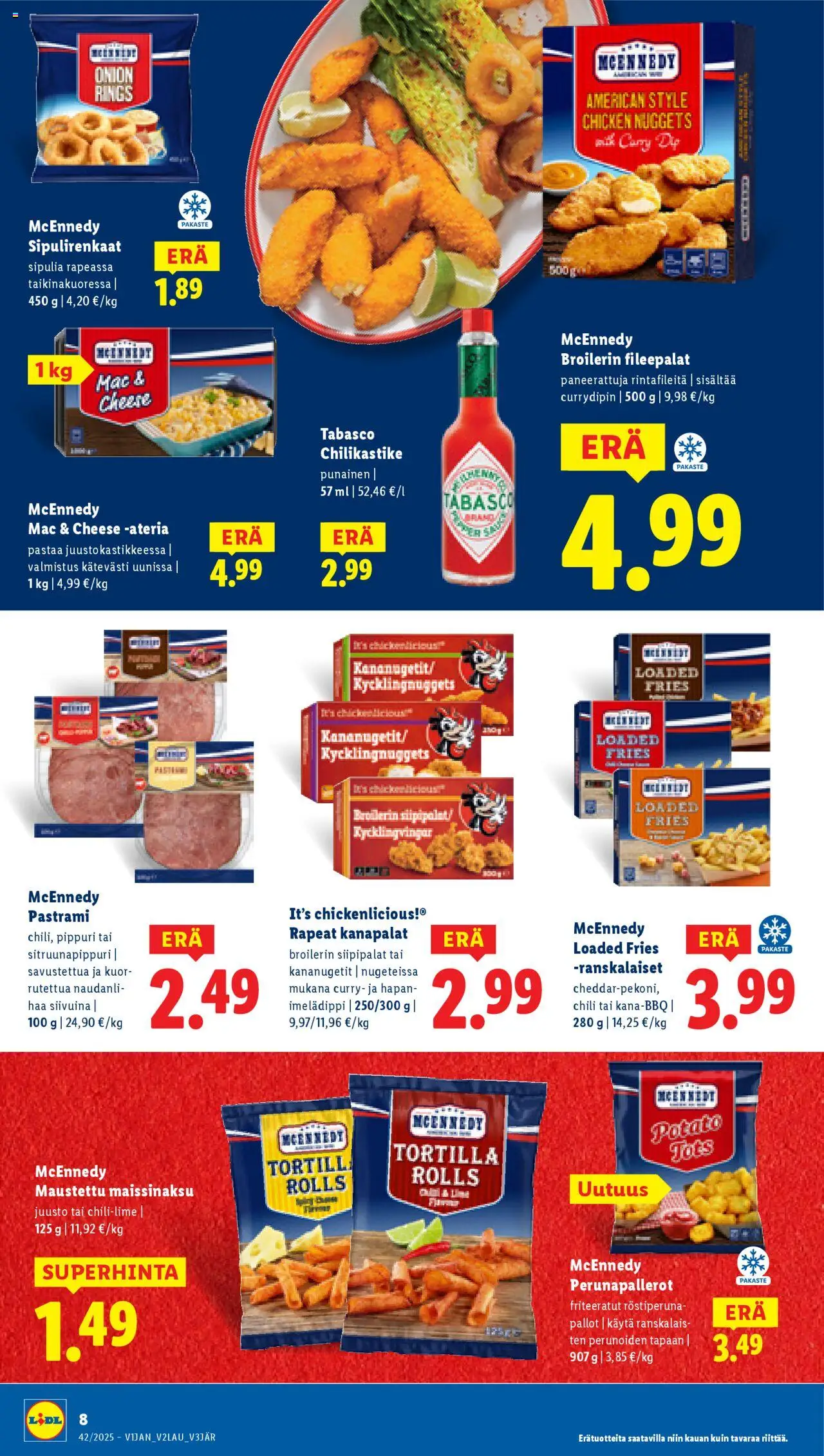 Lidl tarjoukset – voimassa 16.10.2025 alkaen | Sivu: 12 | Tuotteet: Curry, Chilikastike, Tabasco, Tortilla