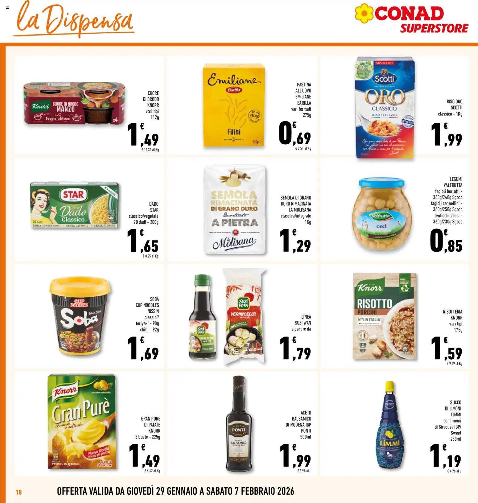 Volantino Conad del 29.01.2026 | Pagina: 18 | Prodotti: Succo, Manzo, Fagioli, Patate