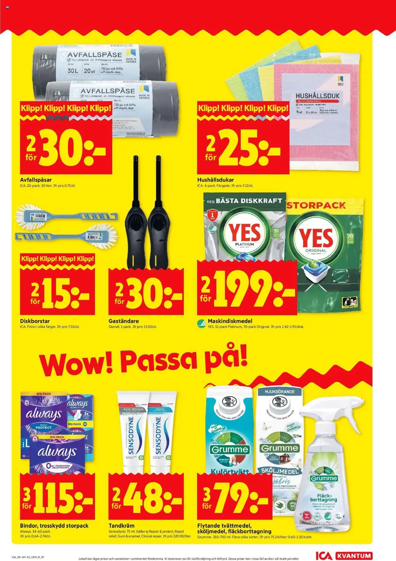 ICA Kvantum reklamblad aktuell från 23.06.2025 | Sida: 11 | Produkter: Trosskydd, Avfallspåsar, Tandkräm, Sköljmedel