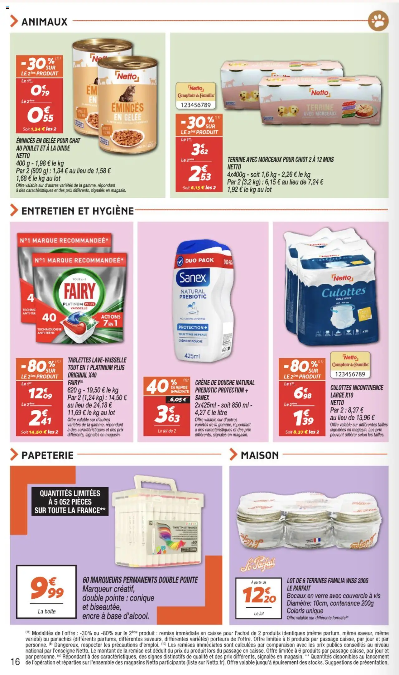  | Page: 16 | Produits: Base, Culottes incontinence, Fairy, Crème