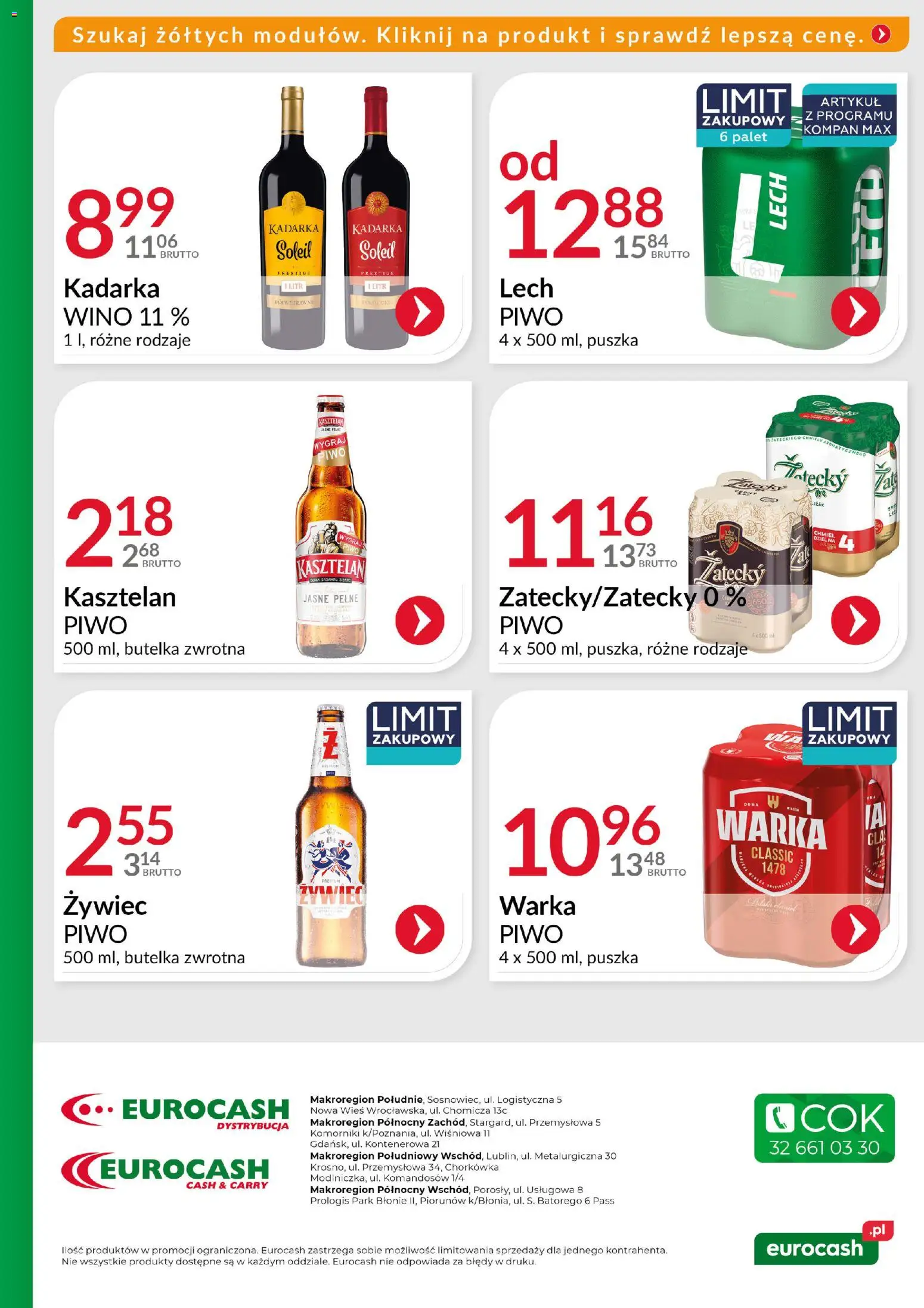 Eurocash Gazetka - Ofensywa Cenowa Alkoholowa od 16.11.2025 | Strona: 4 | Produkty: Warka, Wino, Piwo