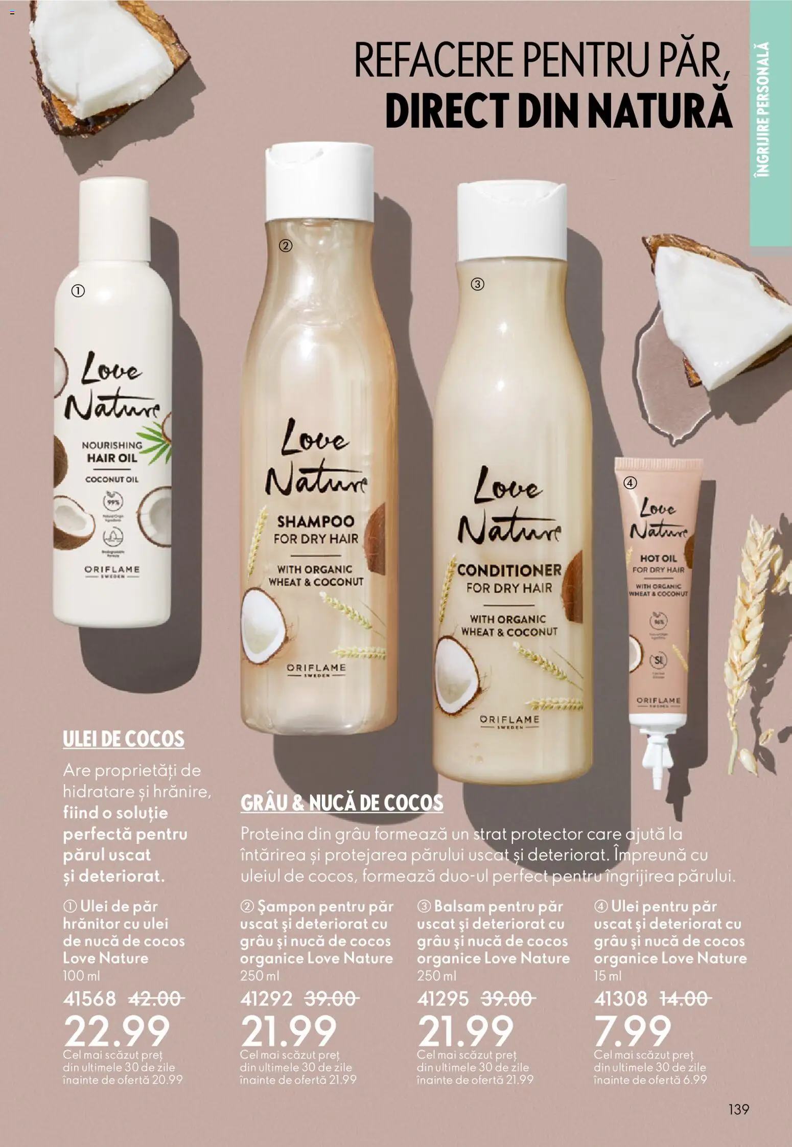 Noul catalog Oriflame – valabil de la 21.01.2026 | Pagină: 139 | Produse: Șampon, Balsam, Ulei de păr, Ulei