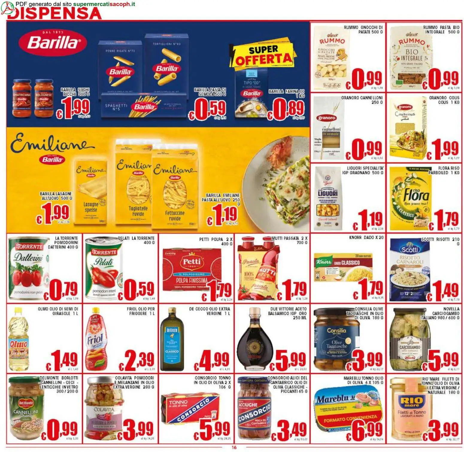 Volantino Sacoph del 27.03.2026 | Pagina: 16 | Prodotti: Pomodorini, Riso, Lenticchie, Tonno