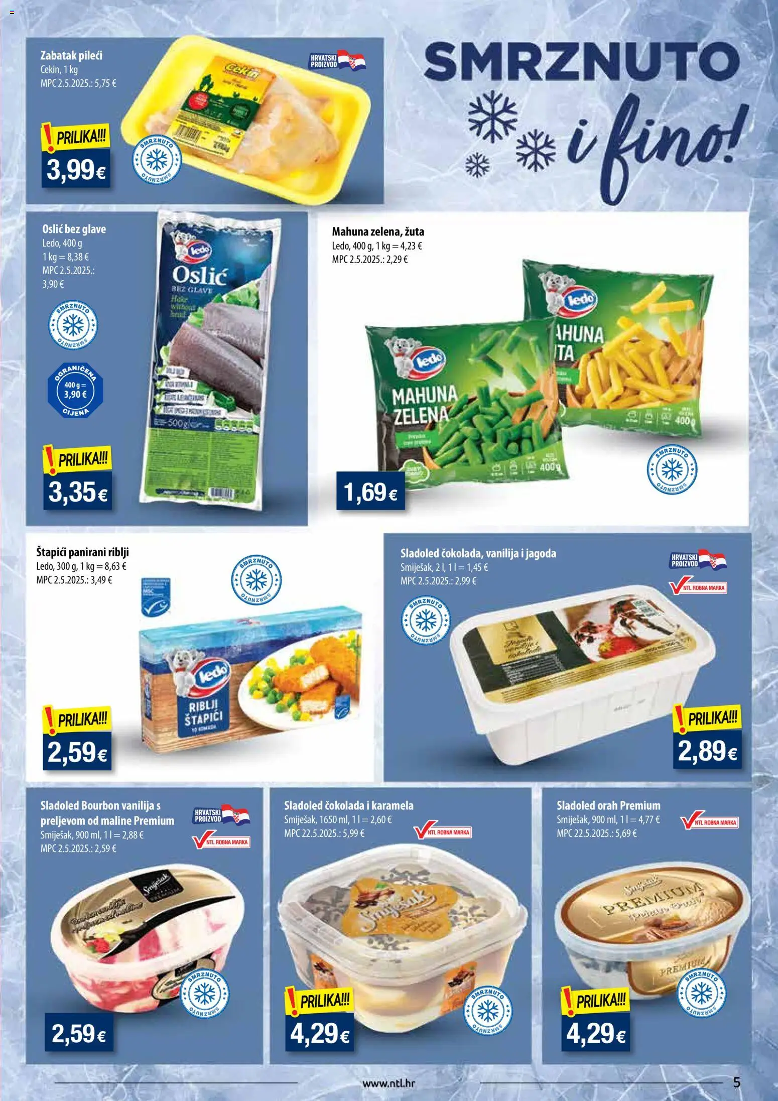 NTL katalog | vrijedi od 29.10.2025 | Stranica: 5 | Proizvodi: Ledo, Oslić, Karamela, Orah