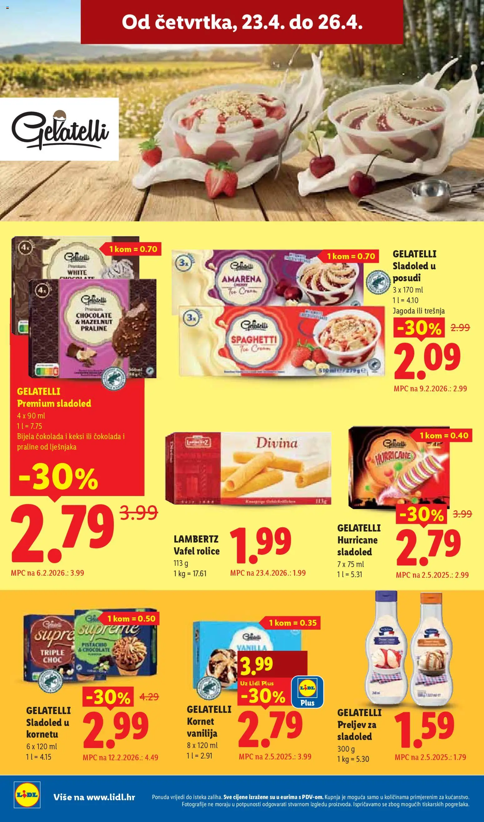 Lidl katalog | vrijedi od 20.04.2026 | Stranica: 54 | Proizvodi: Keksi, Čokolada, Sladoled, Kornet