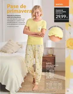 Vista previa Pijama de Manga Corta Floral Gingham, Pijama de Manga Corta Floral Gingham Amarillo y blanco. 100% algodón válido desde el 01.04.2026 | Página: 125 | Productos: Pantalones, Pijama