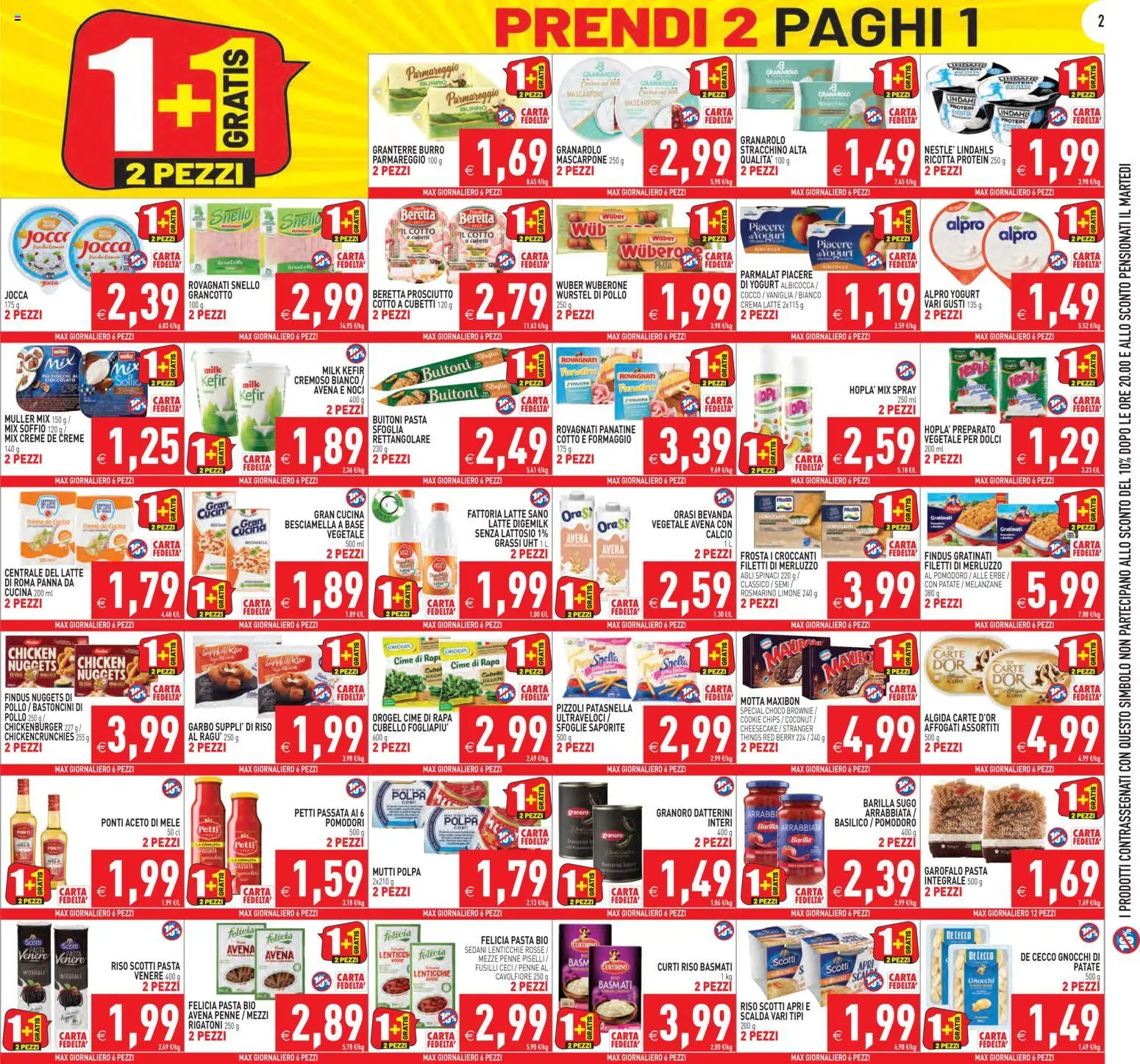 Volantino PIM Supermercati del 29.04.2026 | Pagina: 2 | Prodotti: Merluzzo, Pasta, Wurstel, Penne
