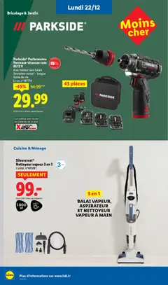 LIDL - Prévisualisation de Silvercrest® Nettoyeur vapeur 3 en 1, Nettoyeur vapeur 3 en 1 L'unité. n°485881 valide à partir de 18.12.2025 | Page: 74