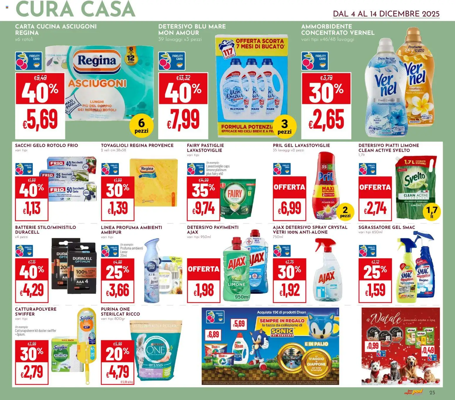 Volantino Pan del 04.12.2025 | Pagina: 25 | Prodotti: Lavastoviglie, The, Batterie, Profumo