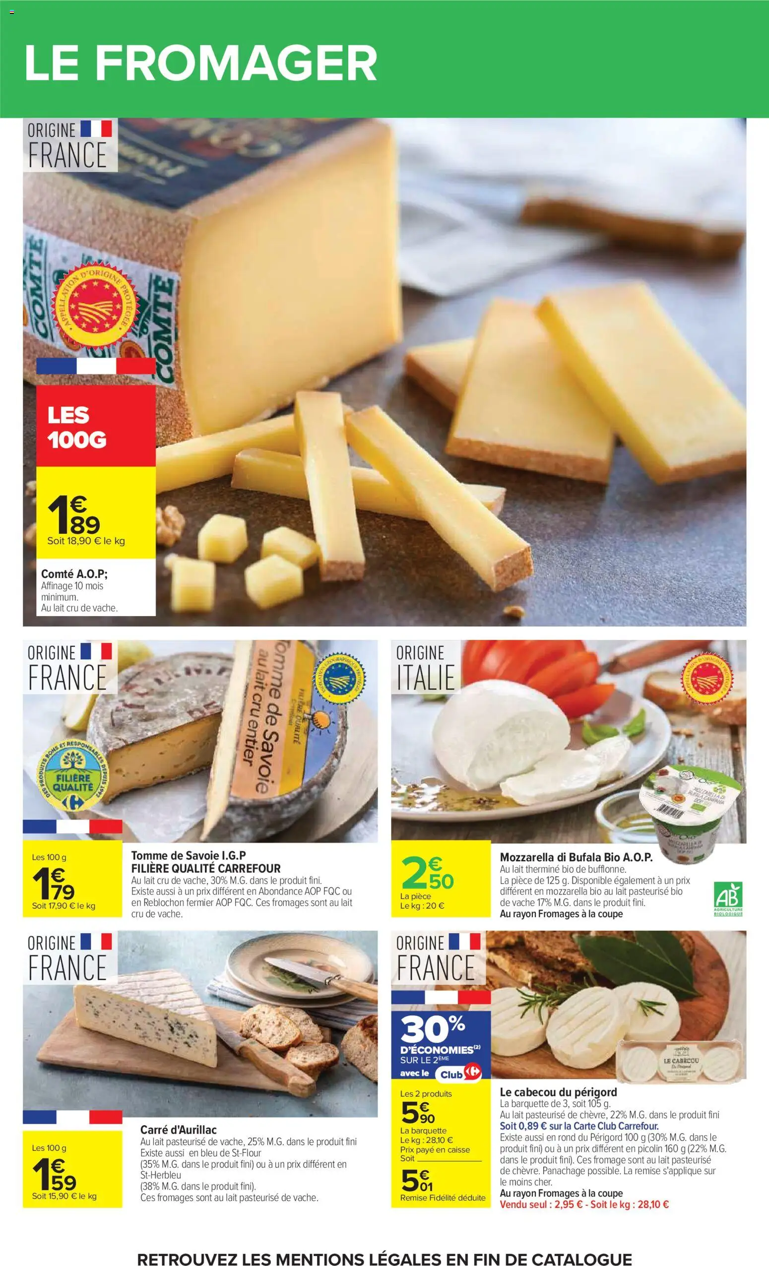 {H1} | Page: 31 | Produits: Reblochon, Mozzarella, Lait, Fromage