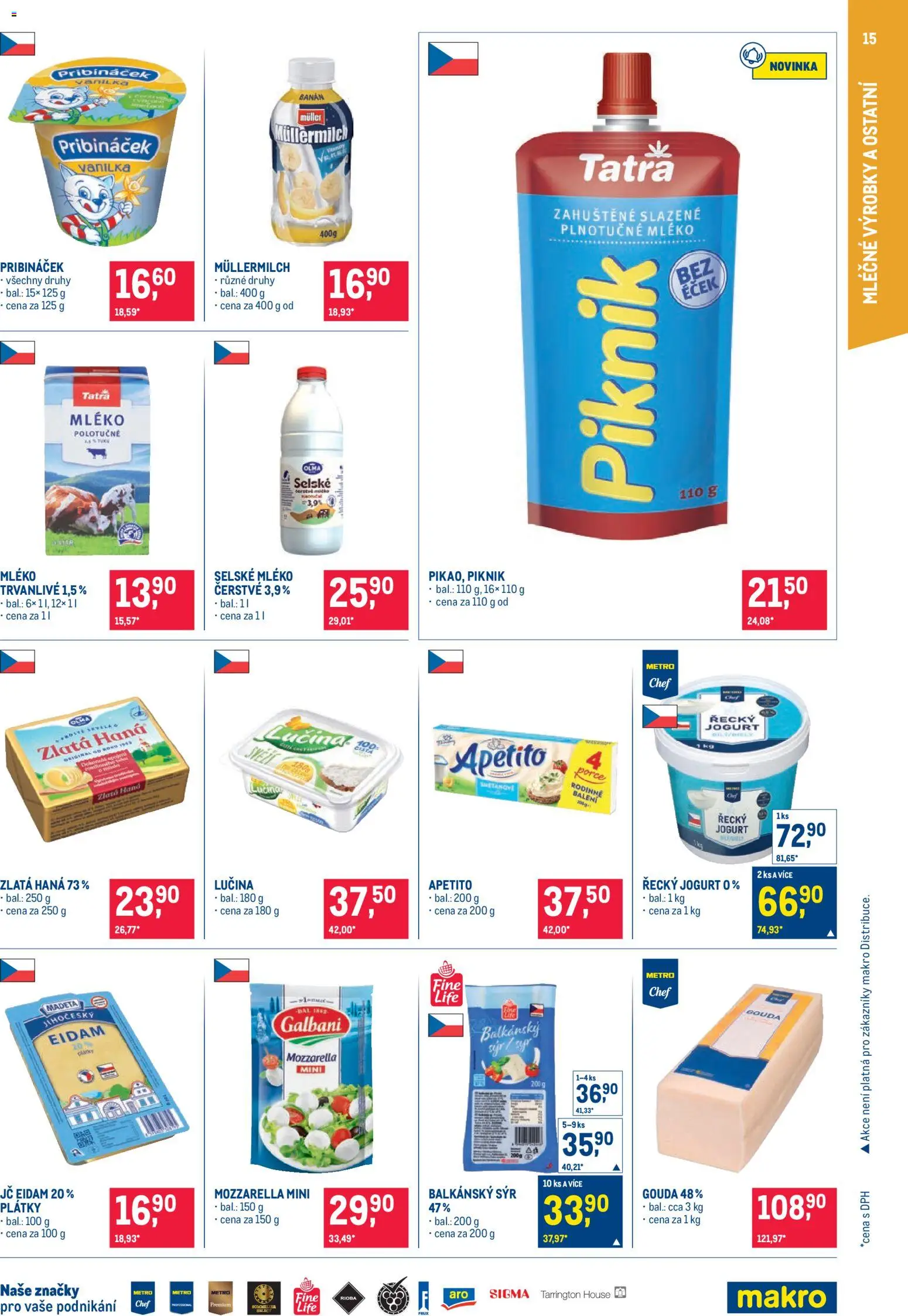 Makro leták - Pro milovníky jídla od 22.10.2025 | Strana: 15 | Produkty: Řecký jogurt, Jogurt, Lučina, Balkánský sýr