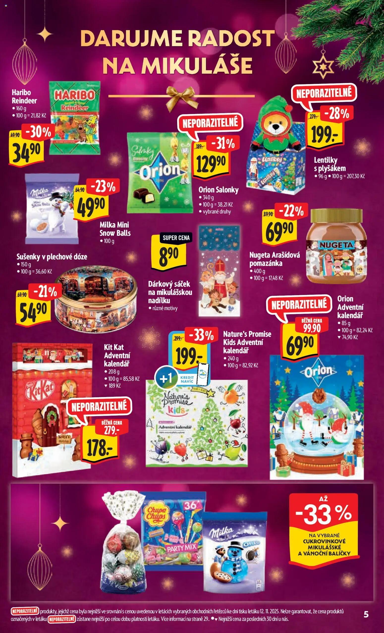 Albert leták - Hypermarket od 19.11.2025 | Strana: 11 | Produkty: Adventní kalendář, Nugeta, Party mix, Sušenky