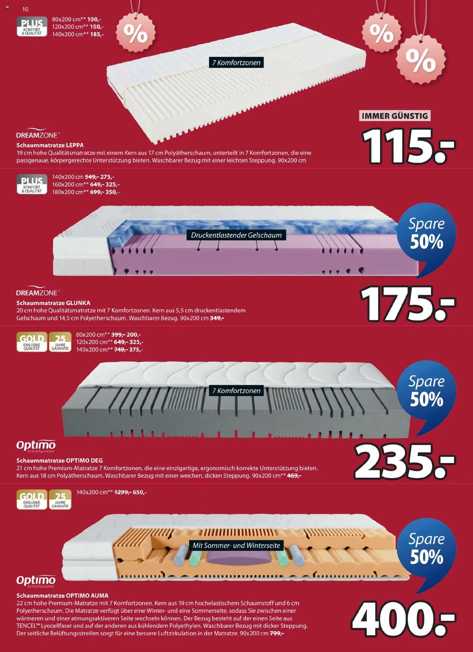 JYSK Angebote gültig ab 19.01.2026 | Seite: 10 | Produkte: Matratze