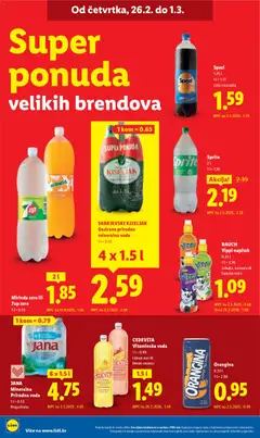 Katalog Lidl - Pregled kataloga iz trgovine Lidl, vrijedi od 23.02.2026 | Stranica: 60 | Proizvodi: Mineralna voda, Sprite, Sarajevski kiseljak, Voda