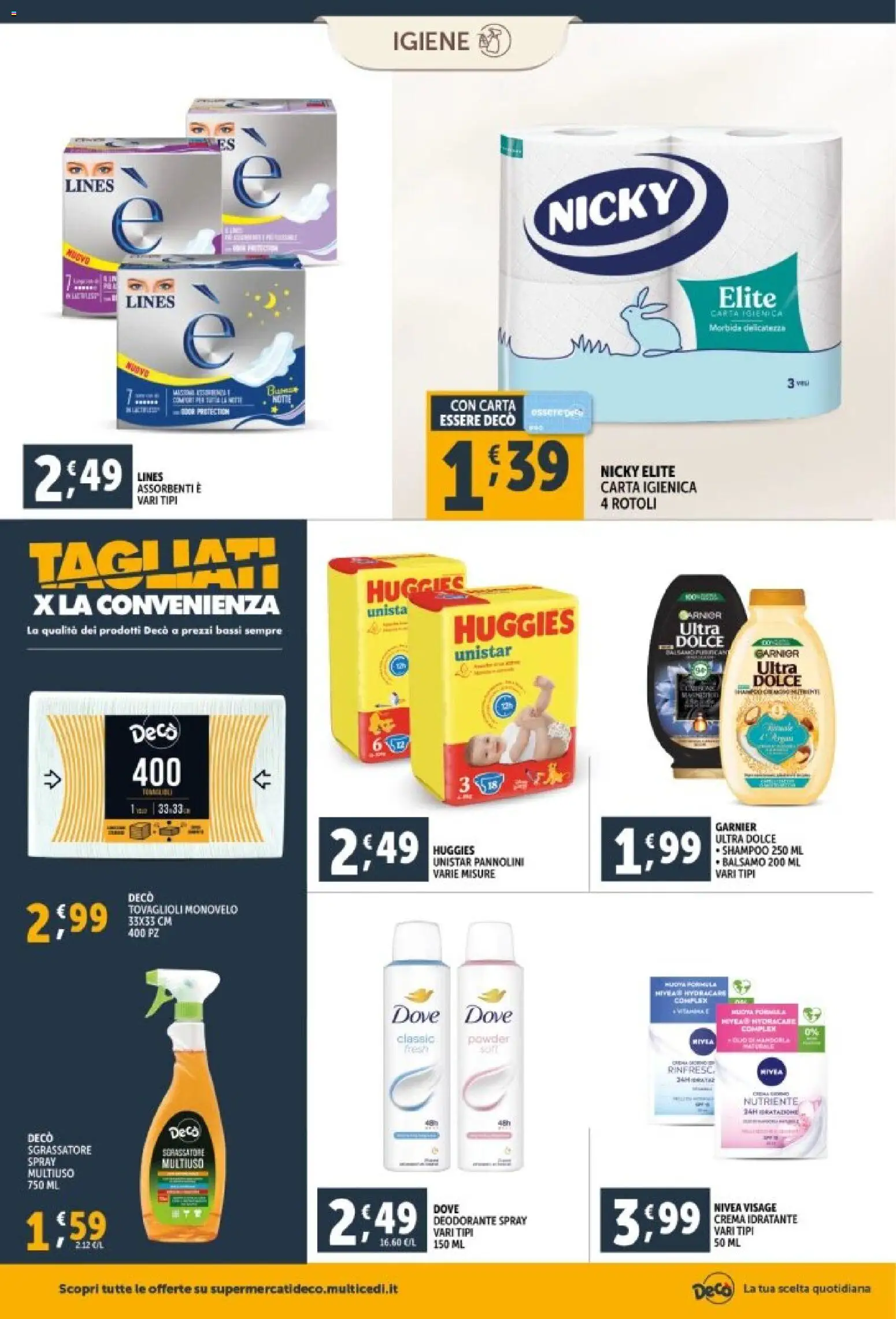 Volantino Decò del 29.12.2025 | Pagina: 20 | Prodotti: Shampoo, Balsamo, Crema, Carta igienica