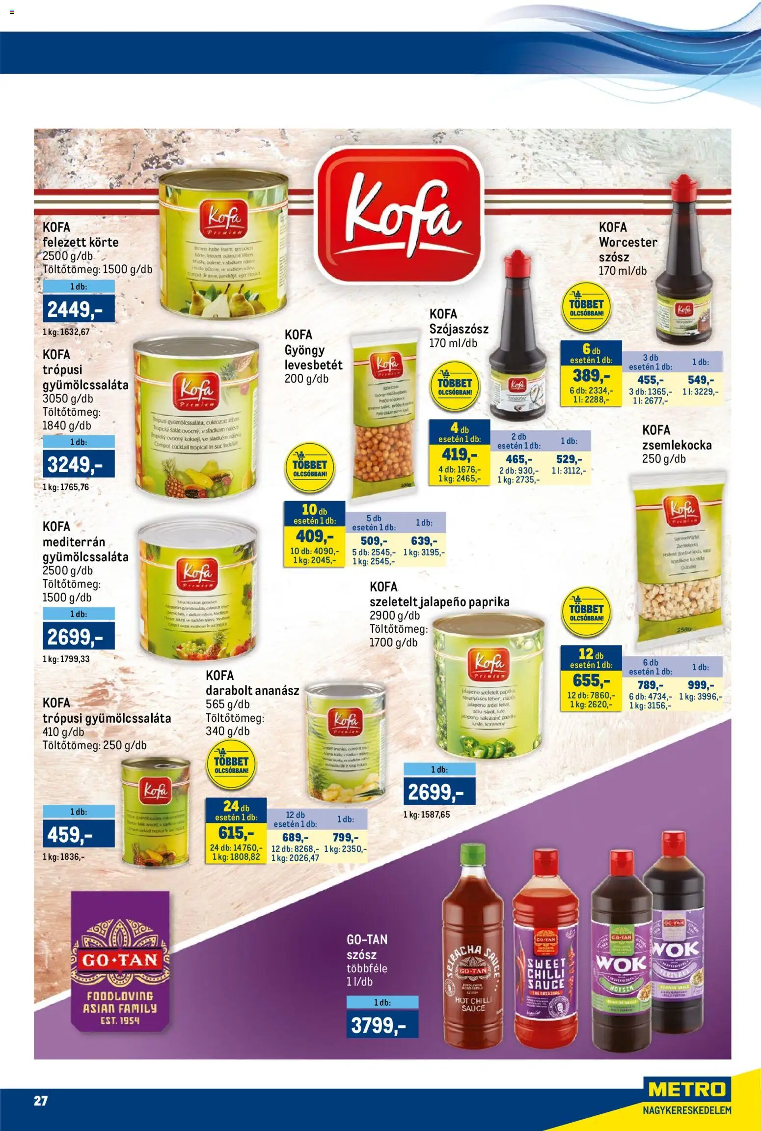 Metro akciós ujság - amely érvényes a következő dátumtól: 15.11.2025 | Oldal: 27 | Termékek: Körte, Szójaszósz, Ananász, Jalapeno