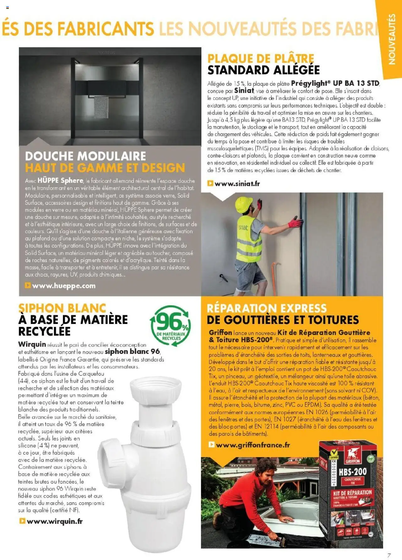 {H1} | Page: 7 | Produits: Base, Poids, Gouttière, Solvant