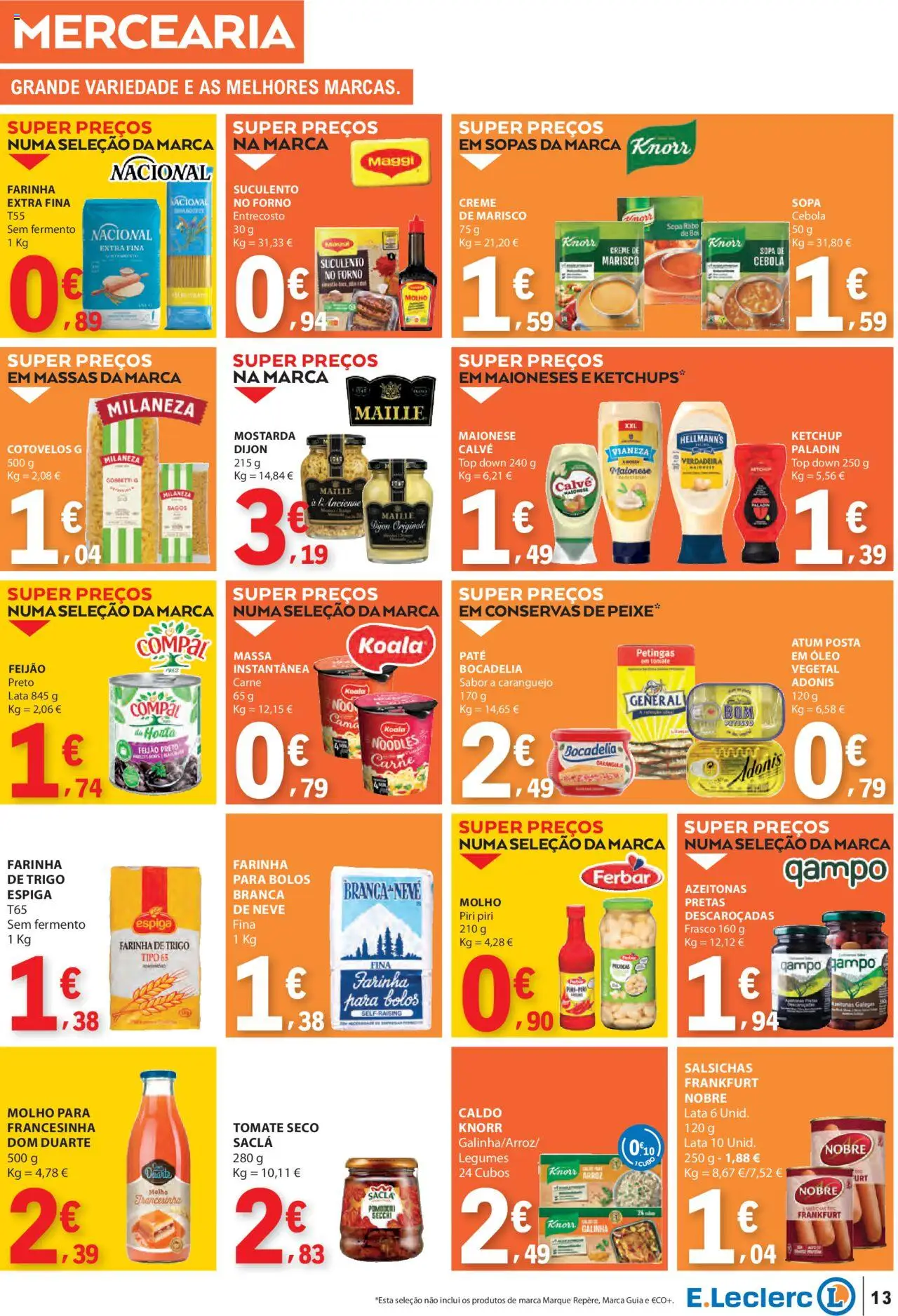 E.Leclerc folheto │ válido de 07.08.2025 | Página: 13 | Produtos: Forno, Top, Knorr, Cama
