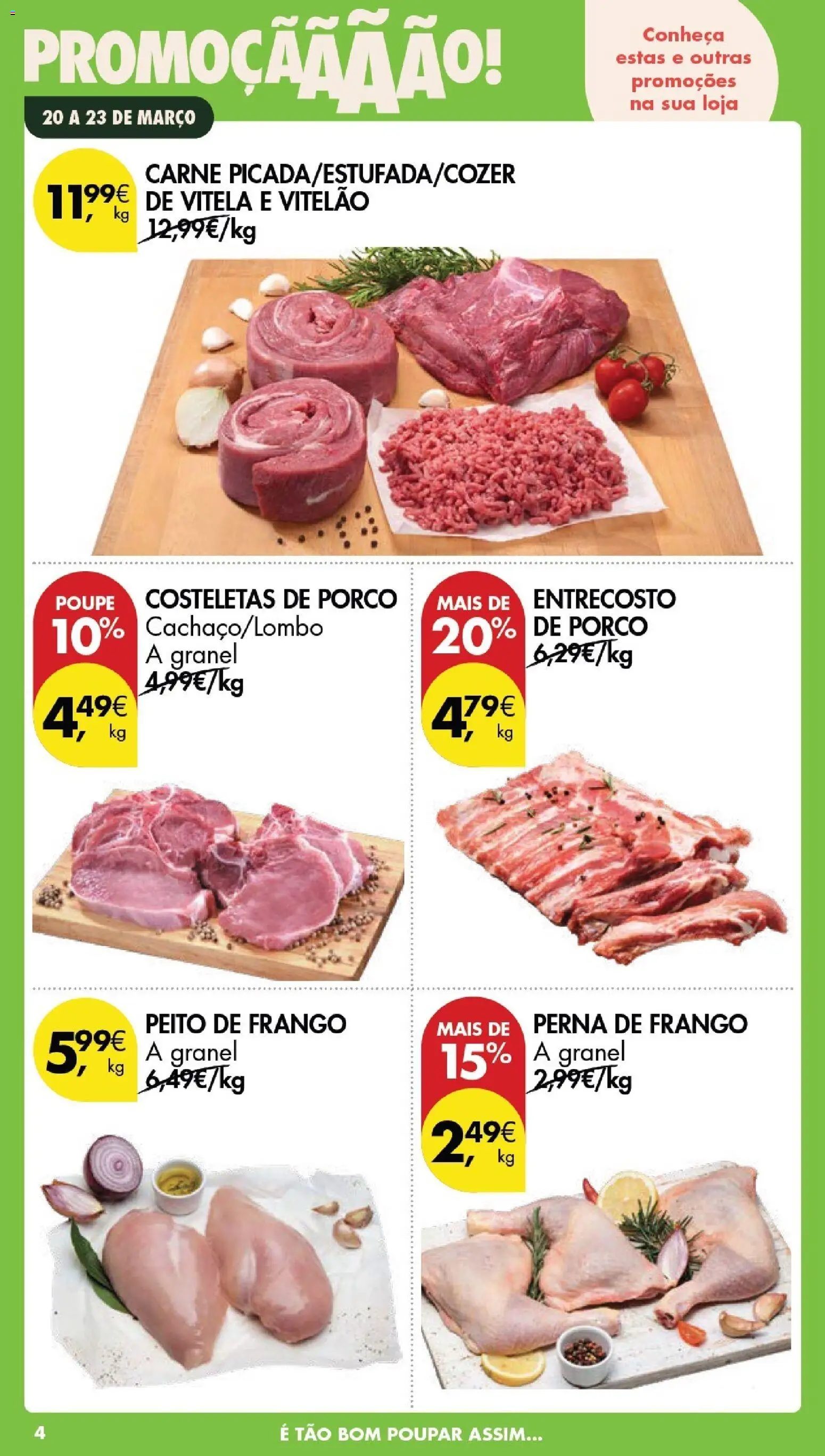 Pingo Doce Poupe este Fim de Semana │ válido de 20.03.2026 | Página: 4 | Produtos: Vitela, Peito de frango, Frango, Carne