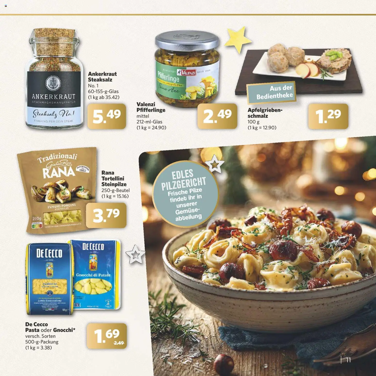 Combi - Festliche Momente – gültig ab 24.11.2025 | Seite: 11 | Produkte: Gemüse, Pfifferlinge, Pasta, Steak