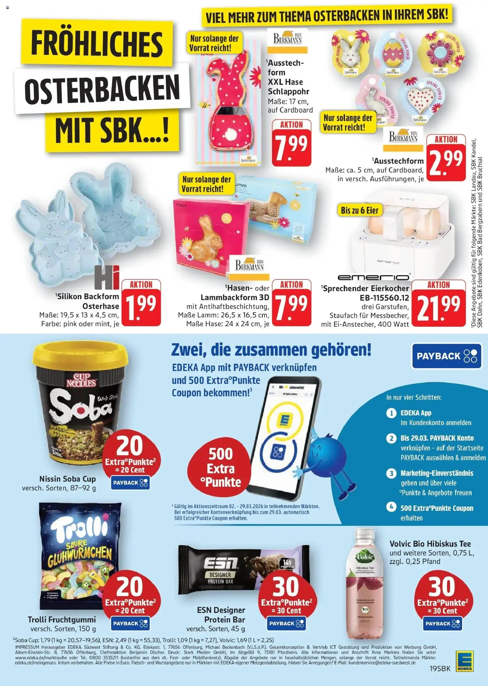 Edeka prospekt Walldorf	 – gültig ab 16.03.2026 | Seite: 19 | Produkte: Bad, Tee, Volvic, Eierkocher