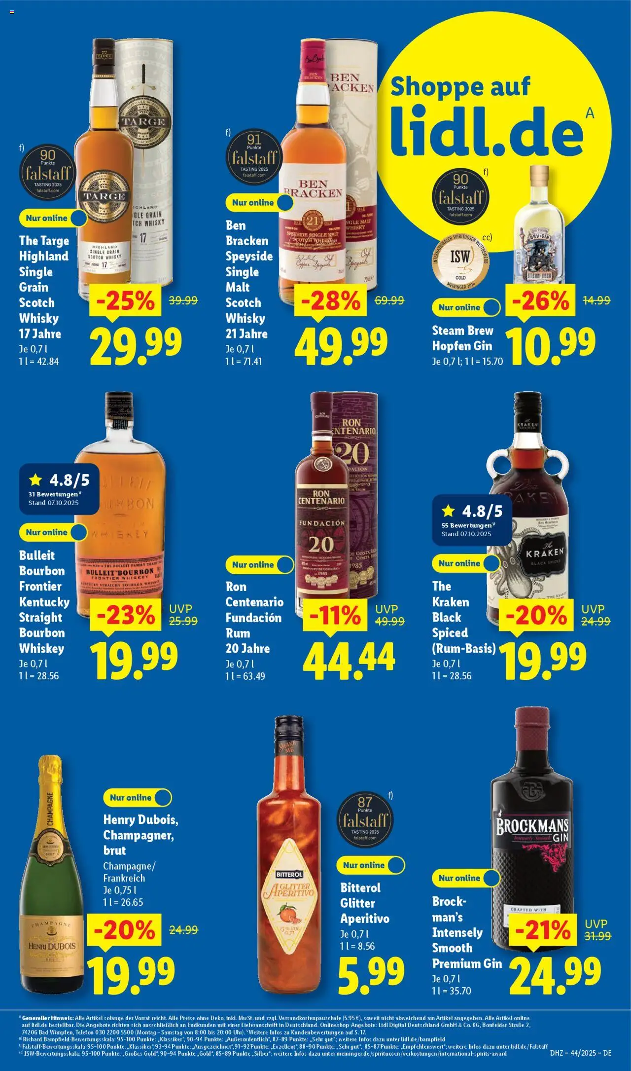 Lidl Prospekt Kornwestheim – gültig ab 27.10.2025 | Seite: 17 | Produkte: Bad, Bourbon, Gin, Whiskey