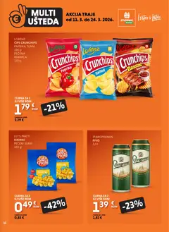 Multi Ušteda - Pregled kataloga iz trgovine Studenac, vrijedi od 11.03.2026 | Stranica: 11 | Proizvodi: Staropramen, Pivo, Čips, Kikiriki