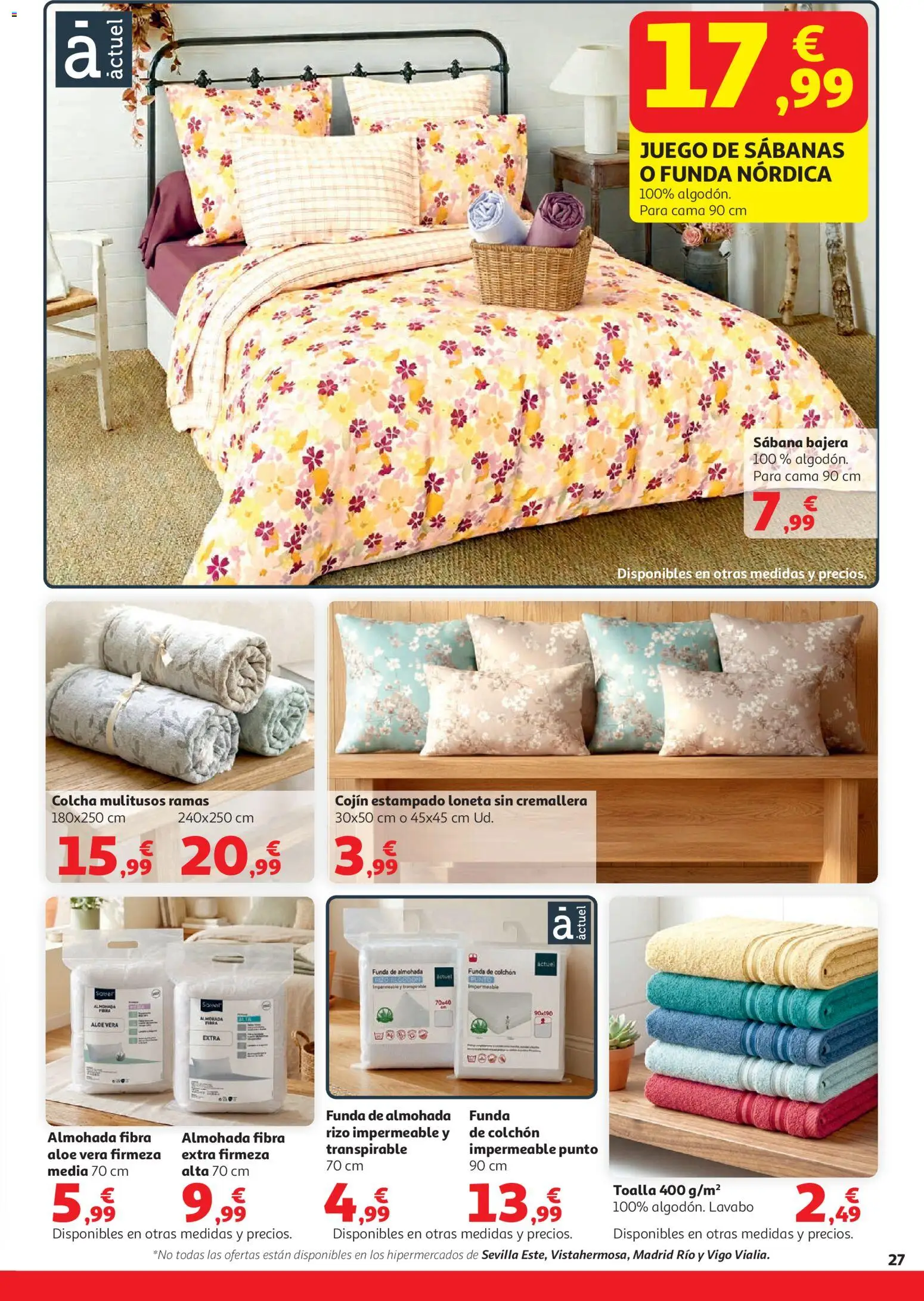 Alcampo HG Unico │ válido desde el 07.04.2026 | Página: 27 | Productos: Juego de sábanas, Colchon, Cojín, Colcha