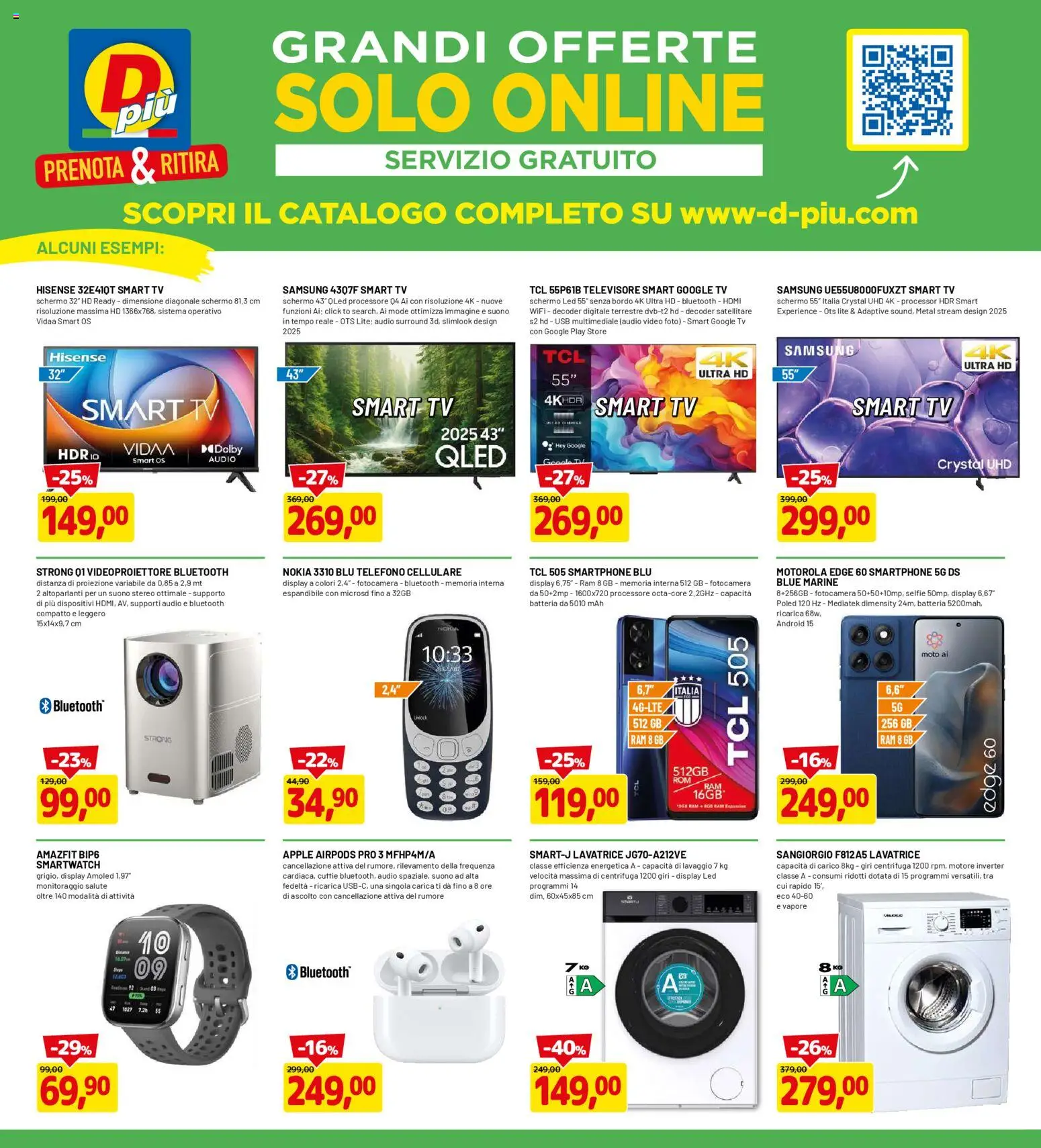 Volantino D Più del 23.02.2026 | Pagina: 18 | Prodotti: smart TV, Lavatrice, TV, Smartwatch