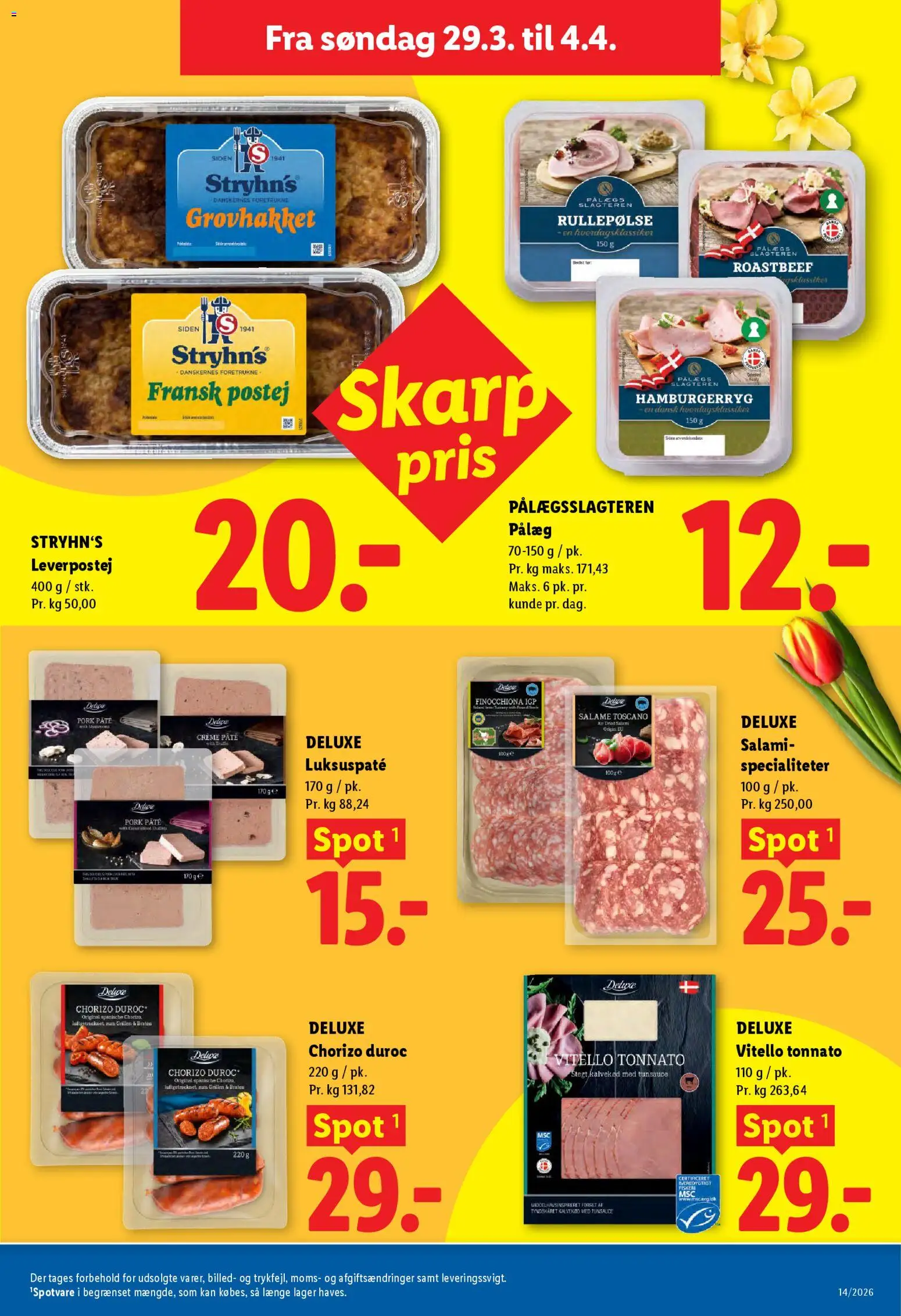 Lidl tilbudsavis – gyldig fra 29.03.2026 | Side: 9 | Produkter: Paté, Rullepølse, Roastbeef, Søm