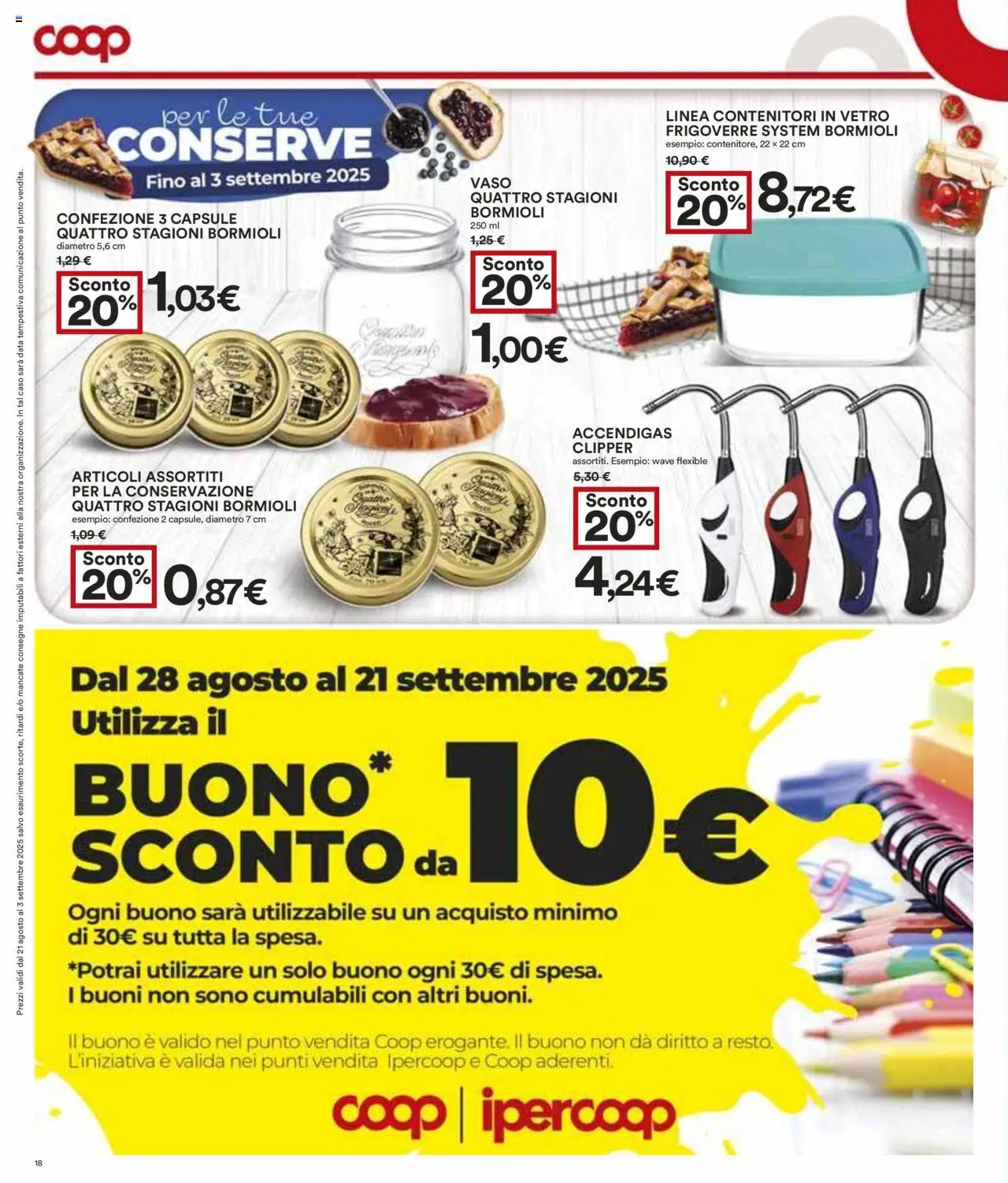 Volantino COOP del 21.08.2025 | Pagina: 18 | Prodotti: Data, Vaso