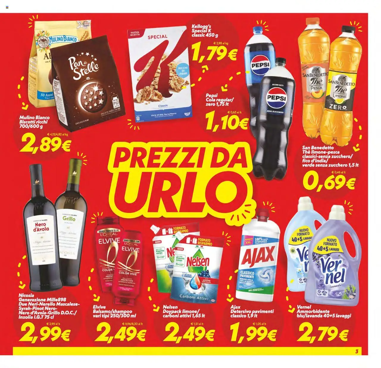 Volantino SuperConveniente del 13.06.2025 | Pagina: 3 | Prodotti: Biscotti, Acqua, The, Pepsi
