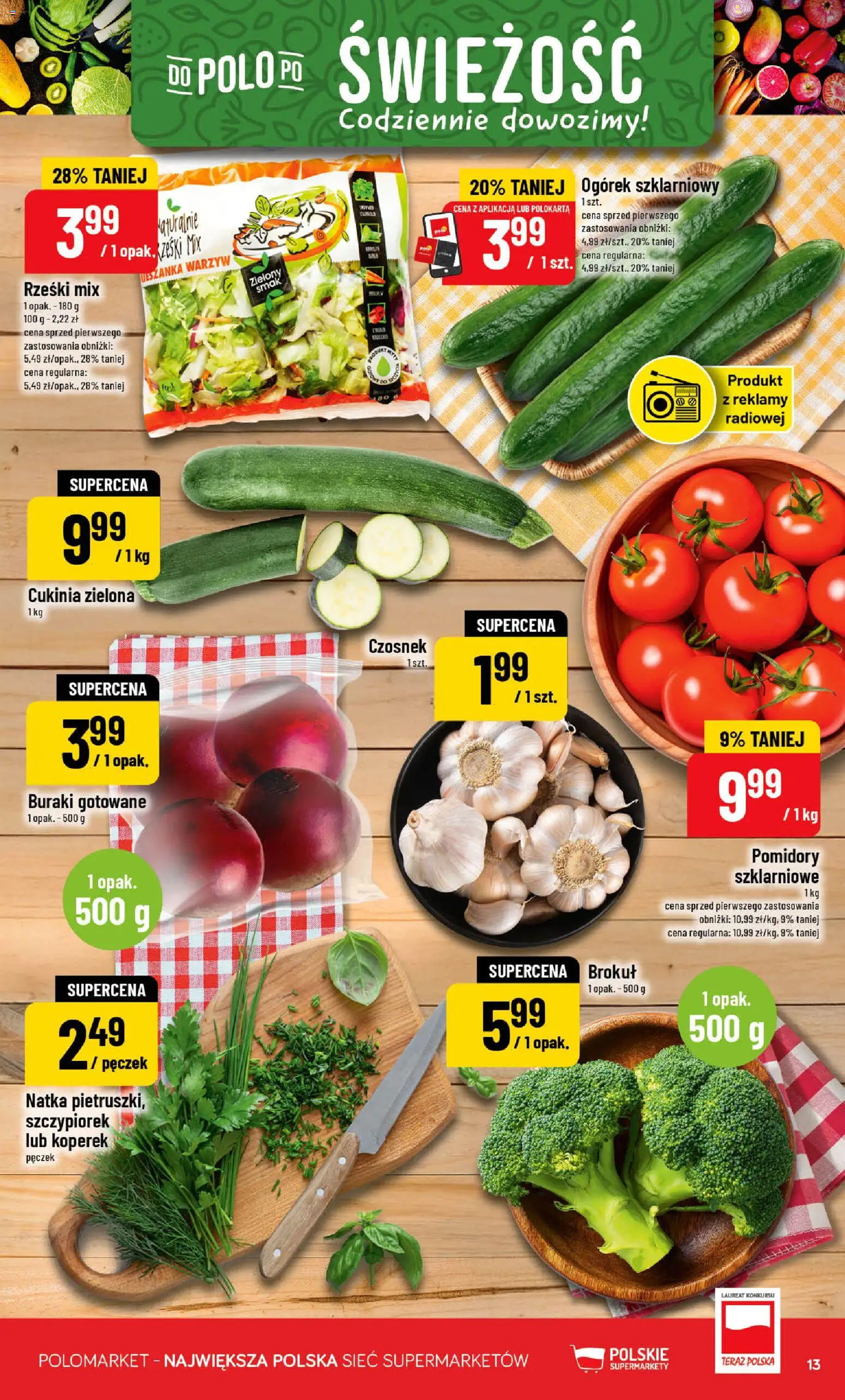 POLOmarket Gazetka od 14.01.2026 | Strona: 13 | Produkty: Koperek, Cukinia, Buraki gotowane, Ogórek szklarniowy
