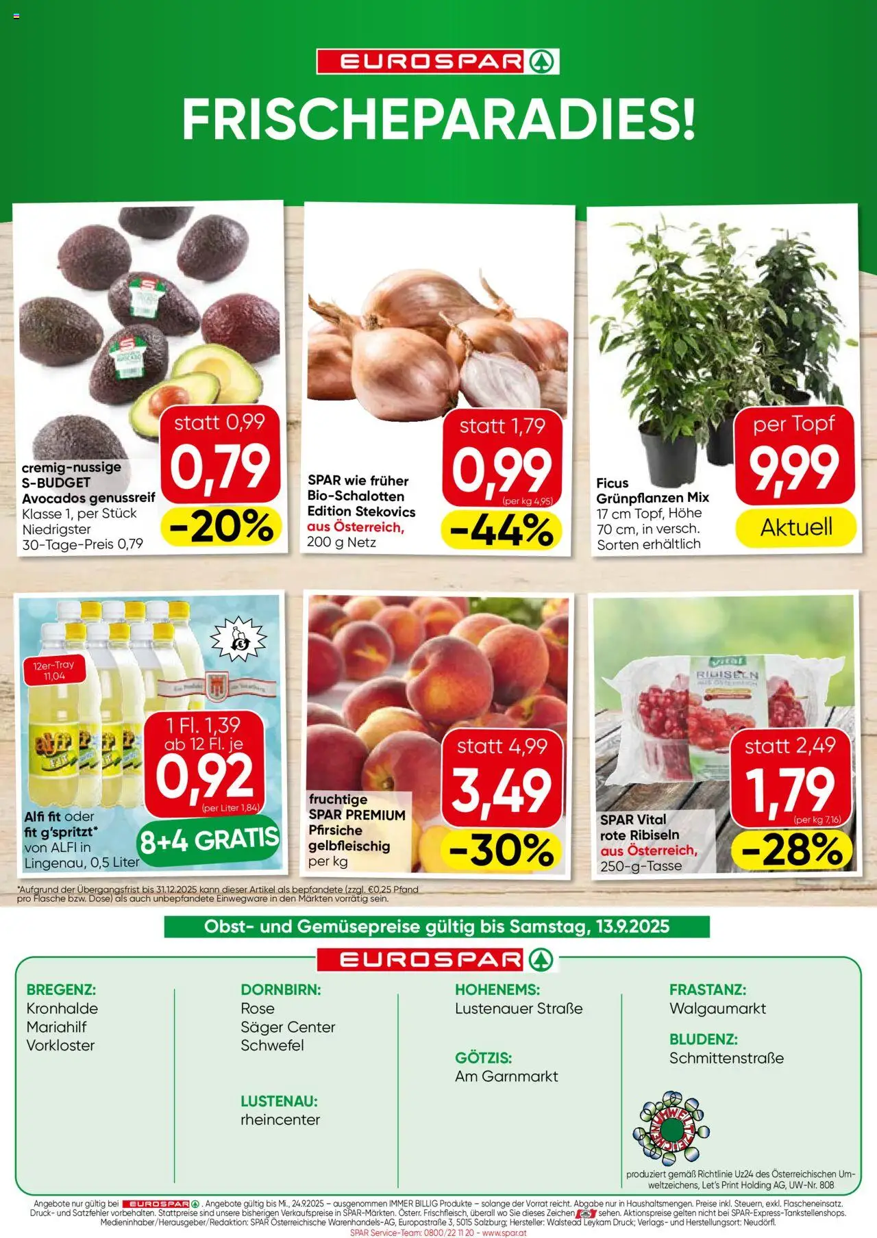 Eurospar Flugblatt - Vorarlberg gültig ab 11.09.2025 | Seite: 16 | Produkte: Obst