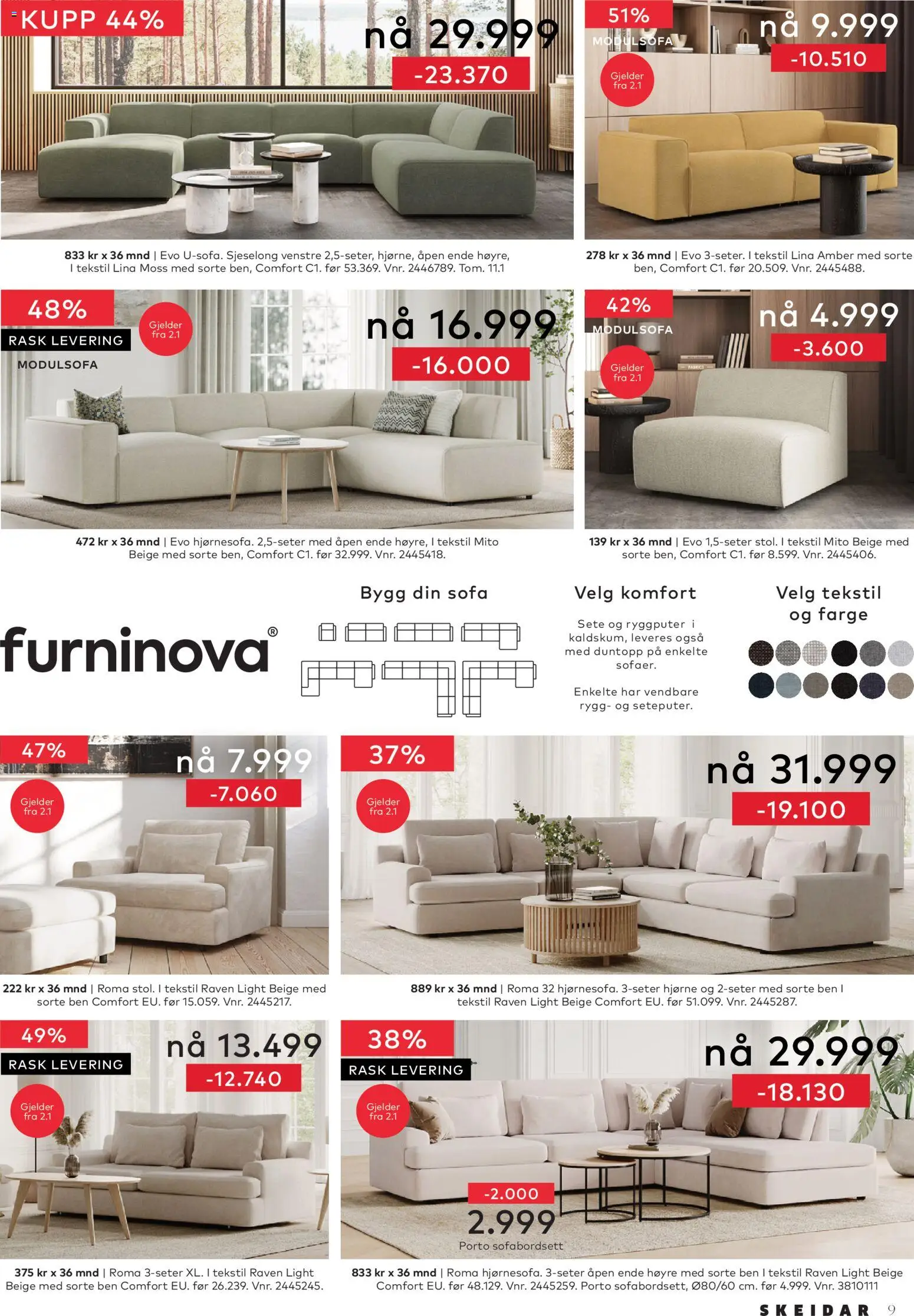 {H1} | Side: 9 | Produkter: Sofa, Sjeselong