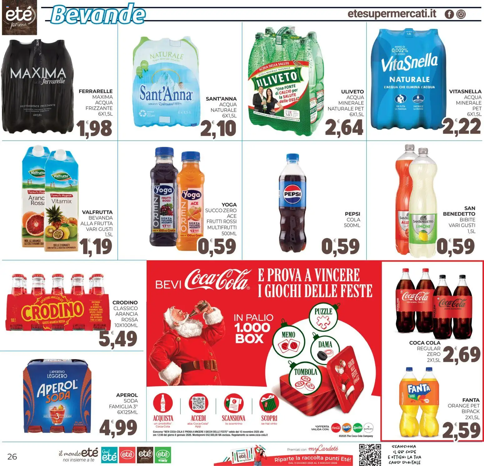 Volantino Eté del 12.12.2025 | Pagina: 26 | Prodotti: The, Bibite, Fanta, Coca Cola