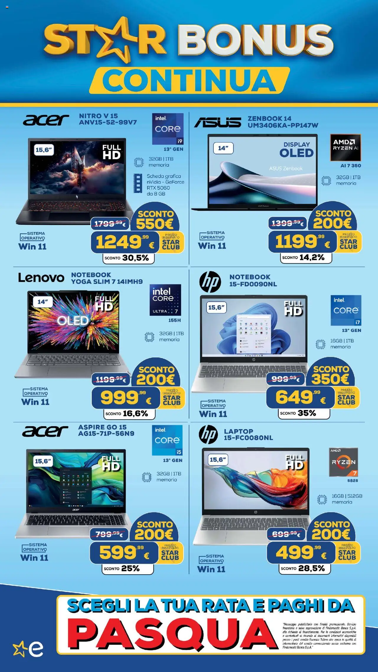 Volantino Euronics del 09.10.2025 | Pagina: 23 | Prodotti: Notebook, Laptop
