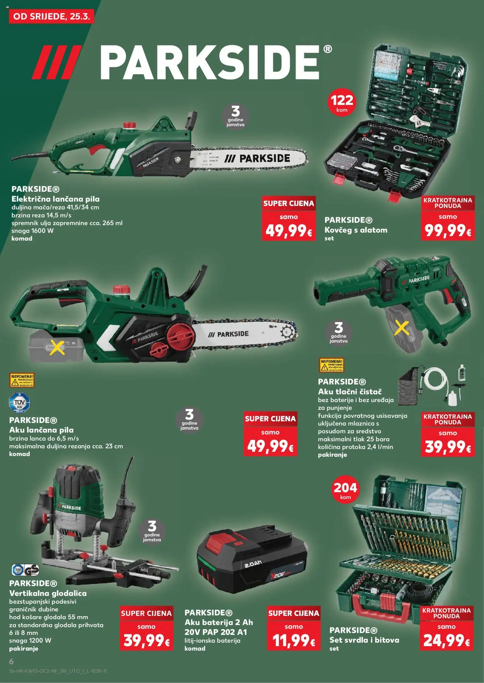 Kaufland katalog | vrijedi od 25.03.2026 | Stranica: 6 | Proizvodi: Baterija, Baterije, Glodalica, Parkside