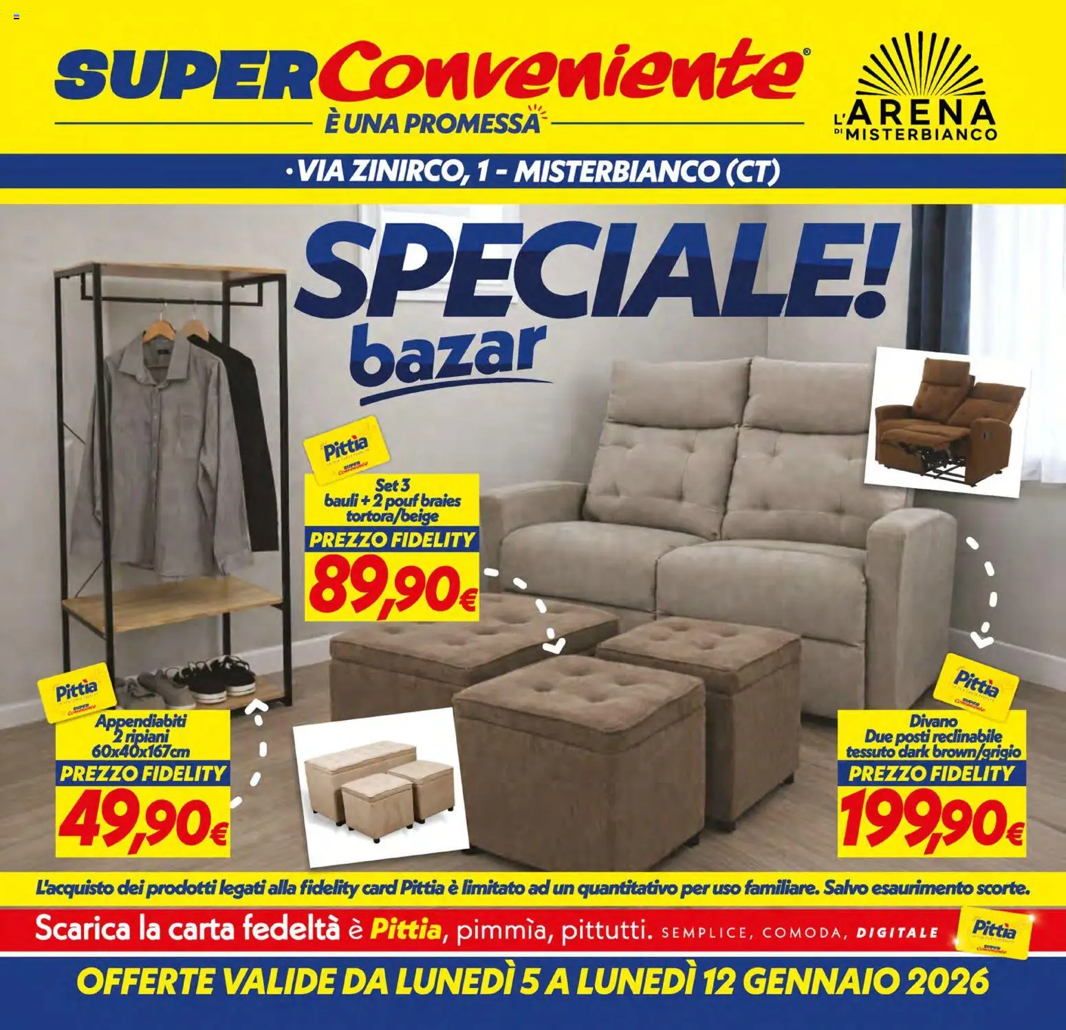Volantino SuperConveniente del 05.01.2026 | Pagina: 26 | Prodotti: Divano, Appendiabiti