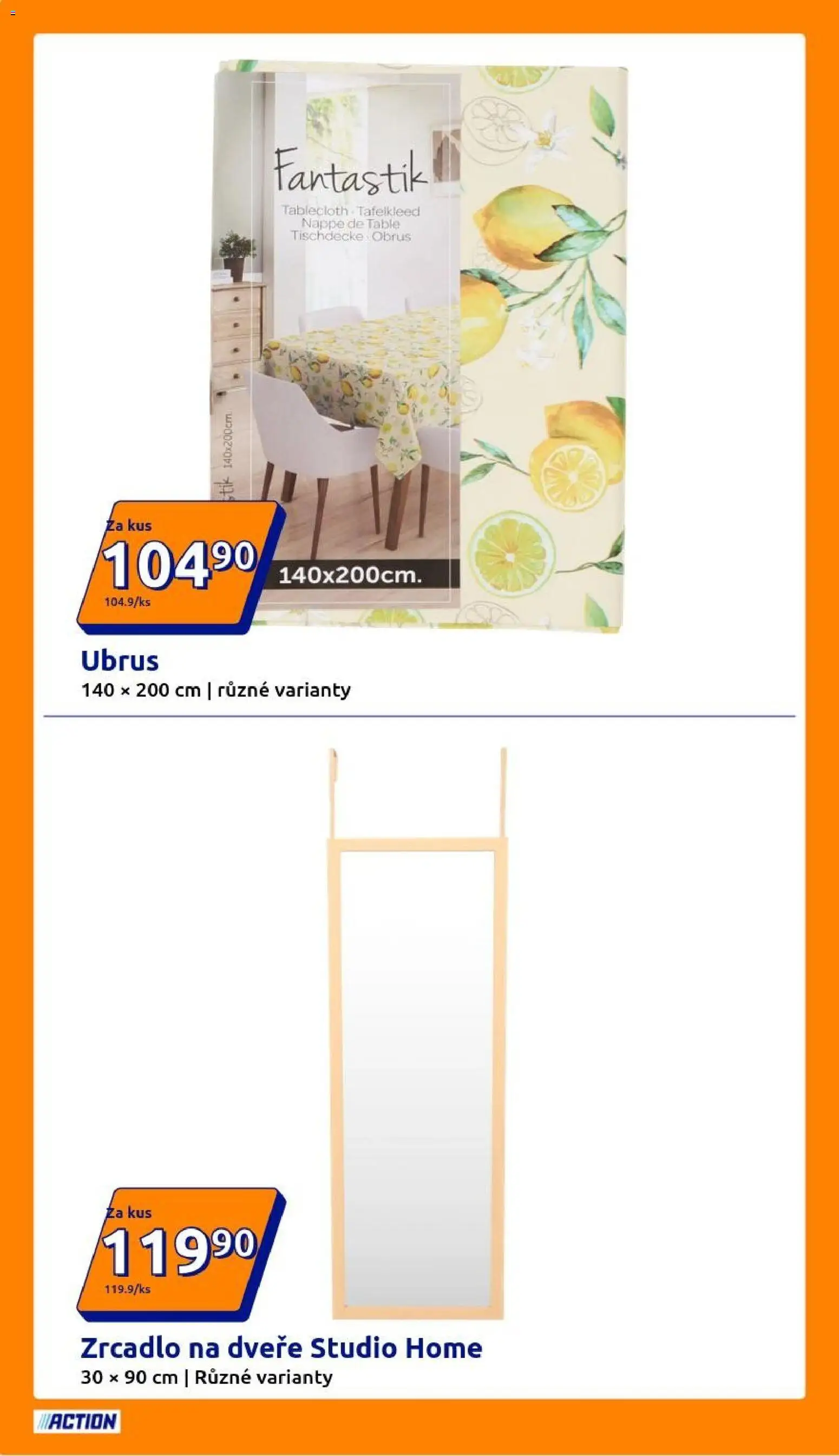 Action leták od 08.04.2026 | Strana: 2 | Produkty: Zrcadlo, Ubrus