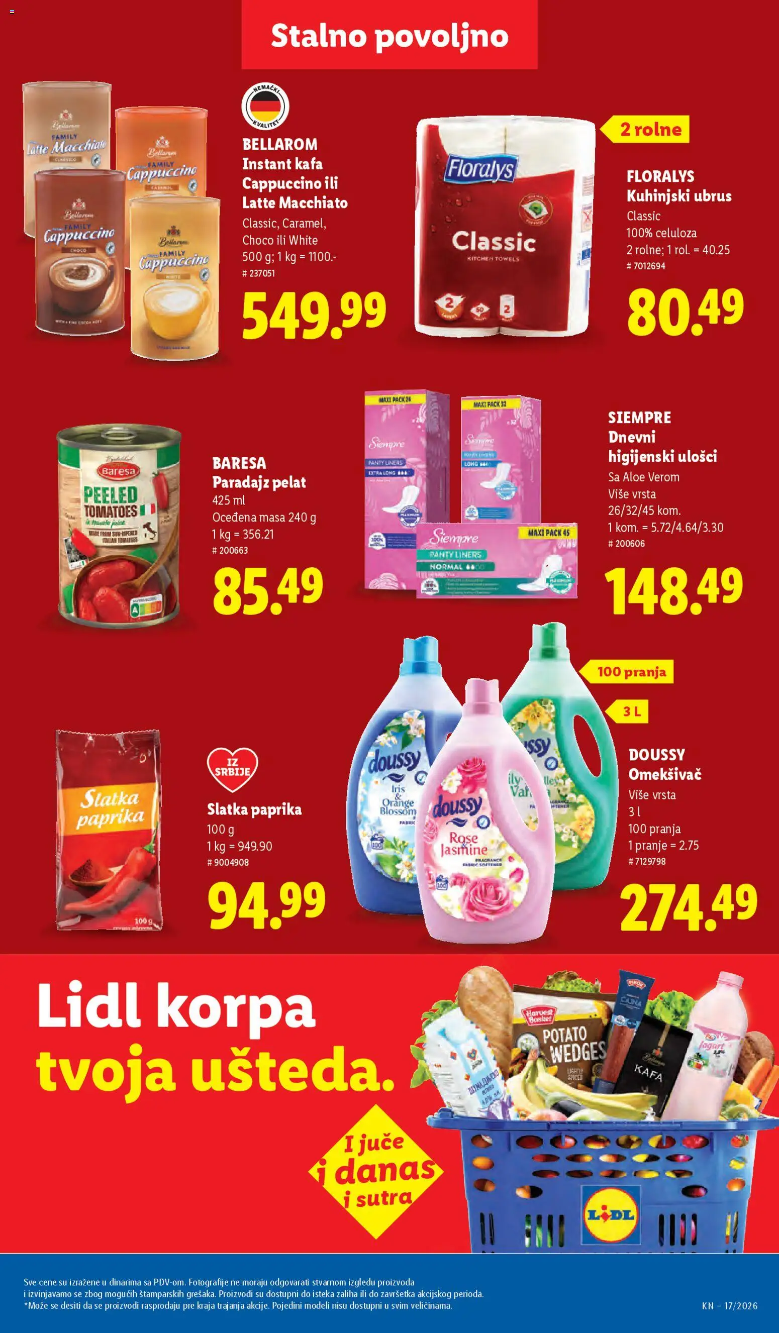 Lidl katalog - važi od 23.04.2026 | Strana: 53 | Proizvode: Higijenski ulošci, Paprika, Korpa, Paradajz