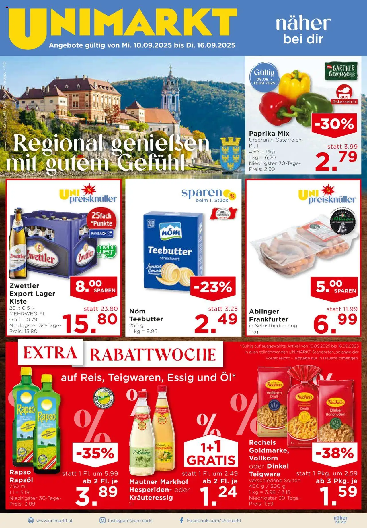 Unimarkt Niederösterreich gültig ab 10.09.2025 | Seite: 1