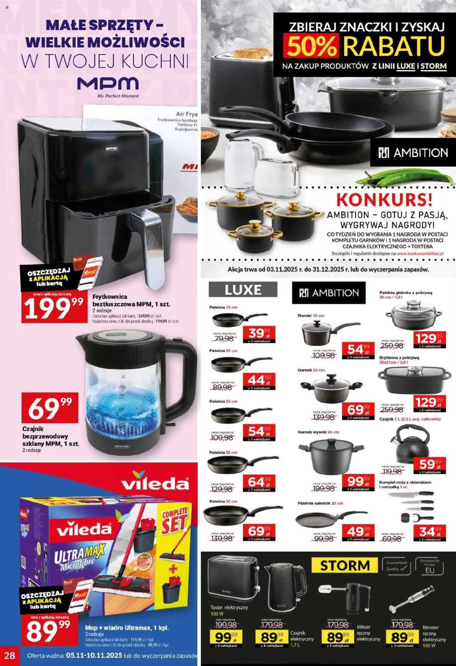 Twój Market Gazetka od 05.11.2025 | Strona: 28 | Produkty: Czajnik, Mikser, Frytkownica, Blender