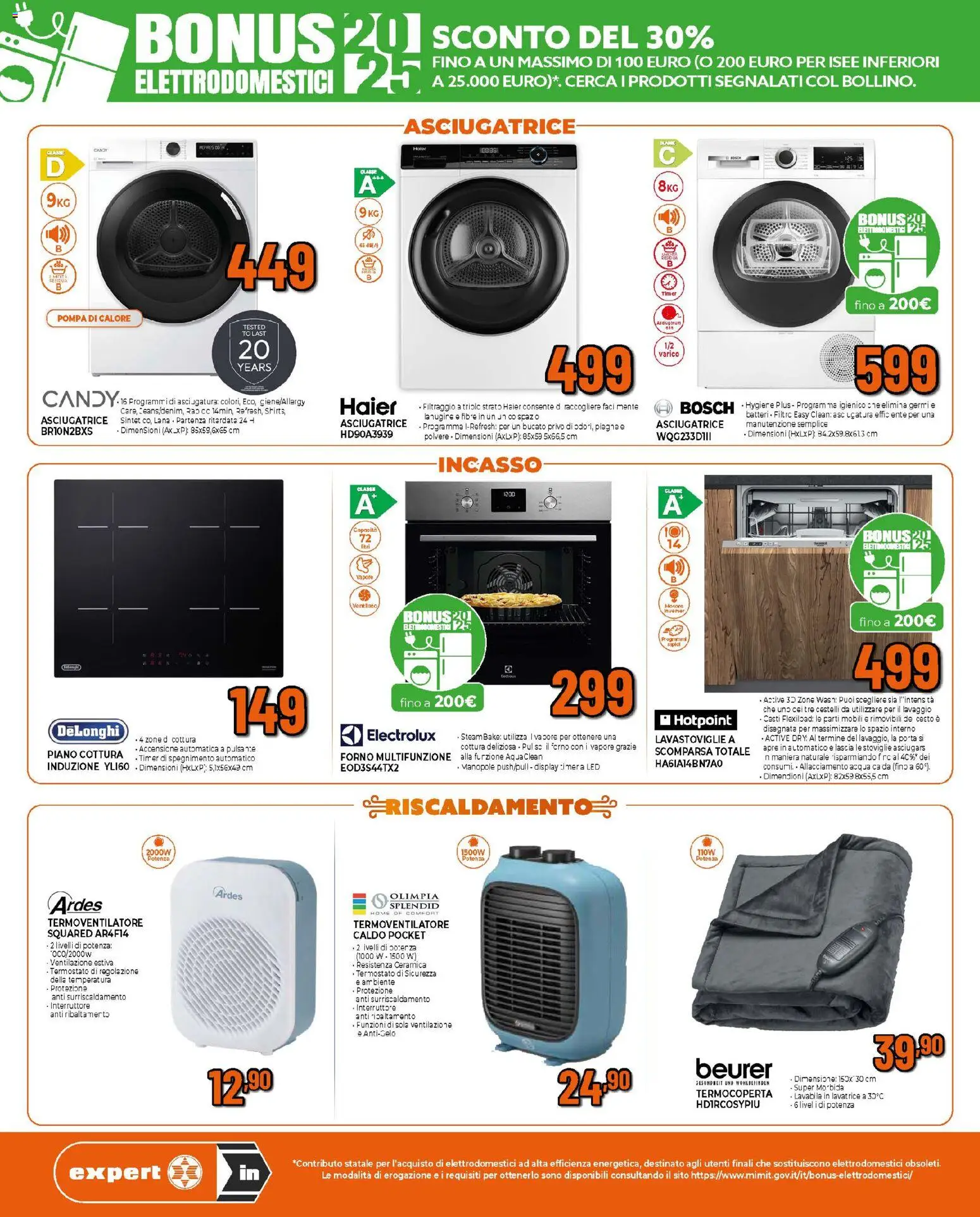 Volantino Ipercoop del 24.11.2025 | Pagina: 6 | Prodotti: Lavatrice, Piano cottura, Asciugatrice, Forno