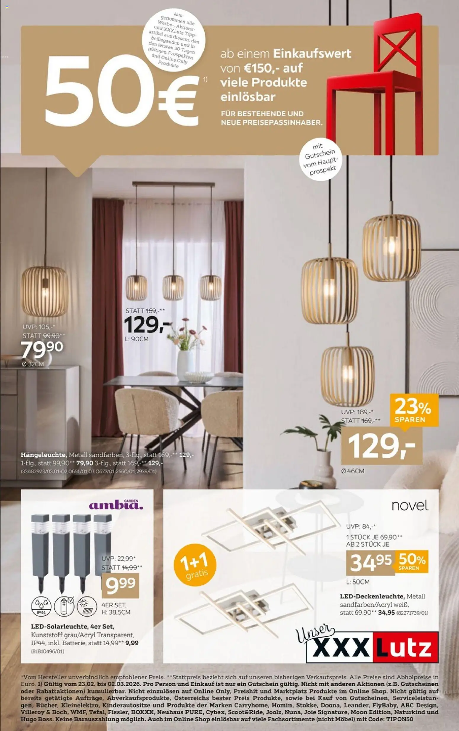 XXXLutz Leuchten gültig ab 23.02.2026 | Seite: 1