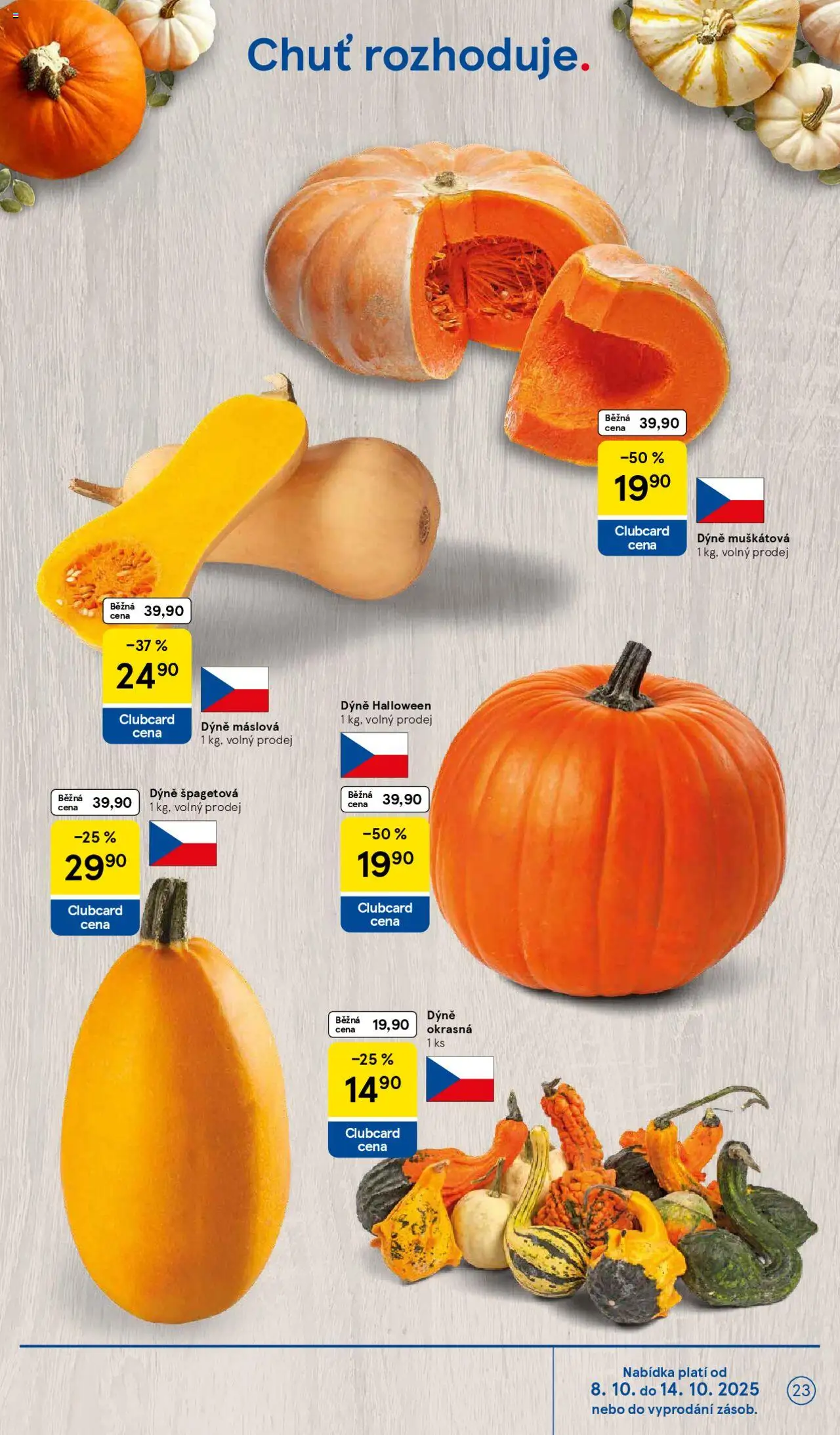 Tesco leták - Hypermarket od 08.10.2025 | Strana: 23 | Produkty: Dýně